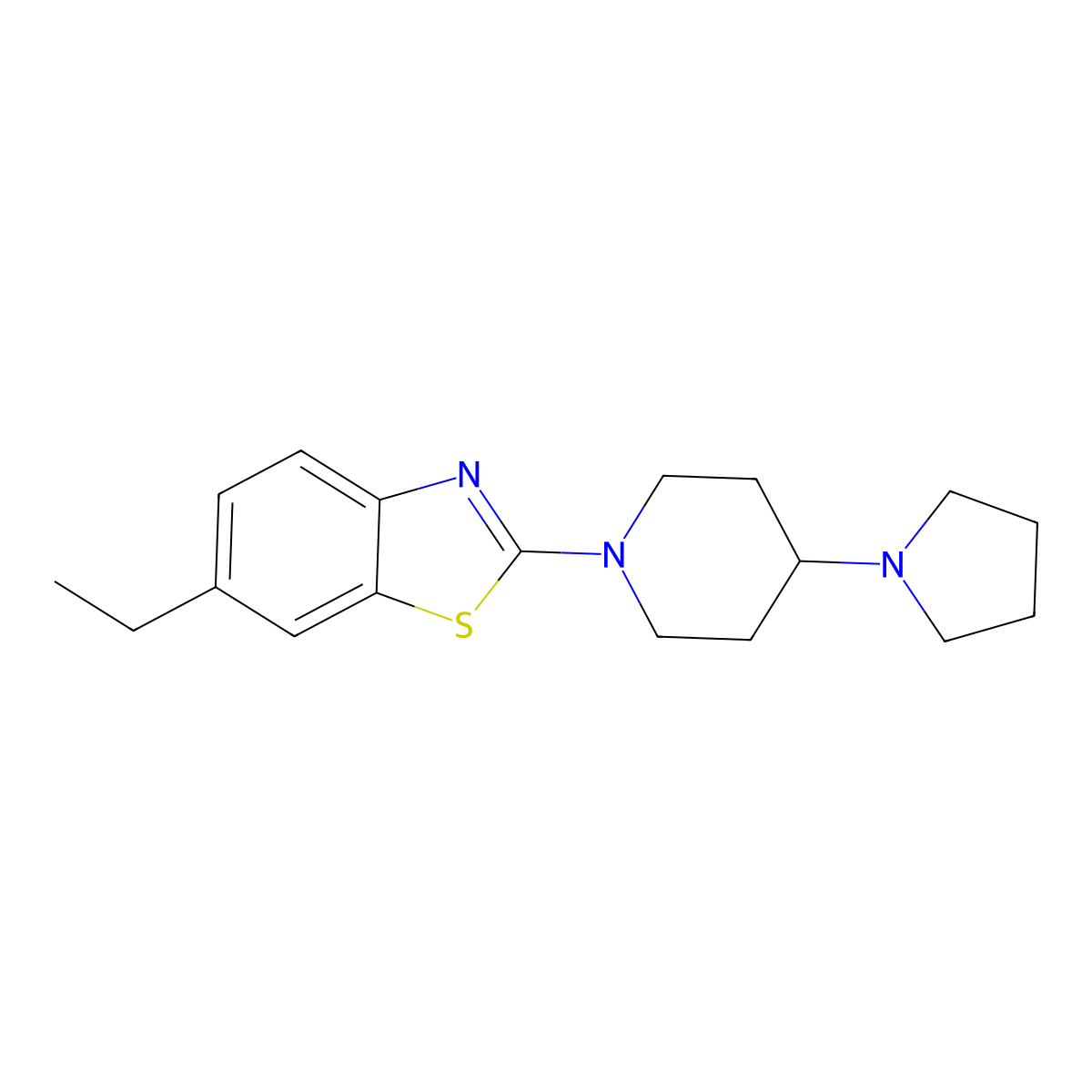 6-Ethyl-2-[4-(pyrrolidin-1-yl)piperidin-1-yl]-1,3-benzothiazole molecular structure, CAS 3030846-45-5