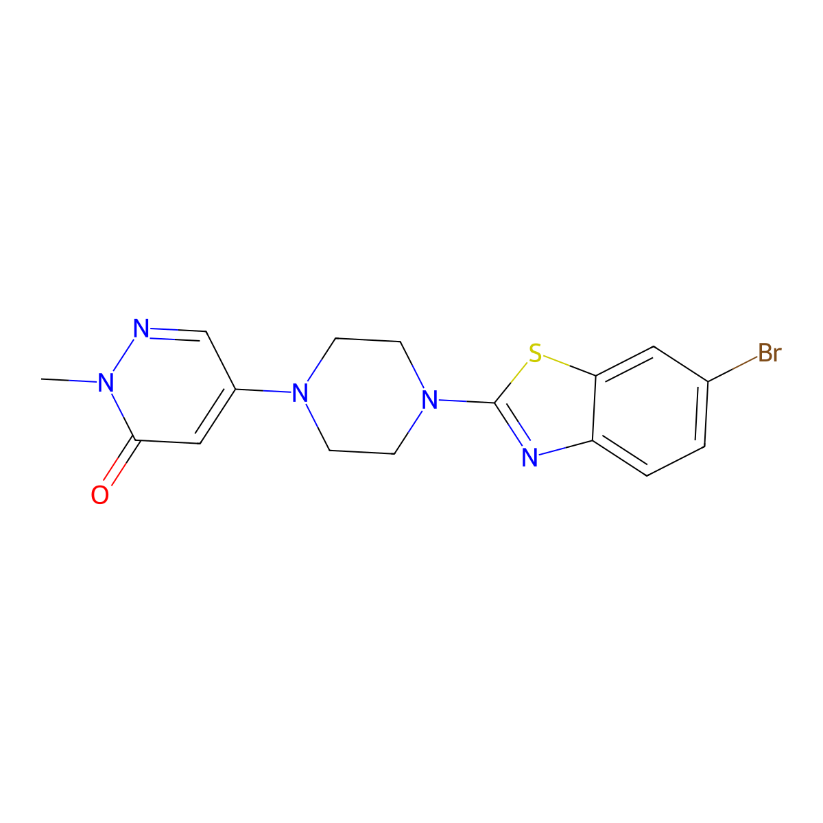 5-[4-(6-Bromo-1,3-benzothiazol-2-yl)piperazin-1-yl]-2-methyl-2,3-dihydropyridazin-3-one molecular structure, CAS 3030846-55-7