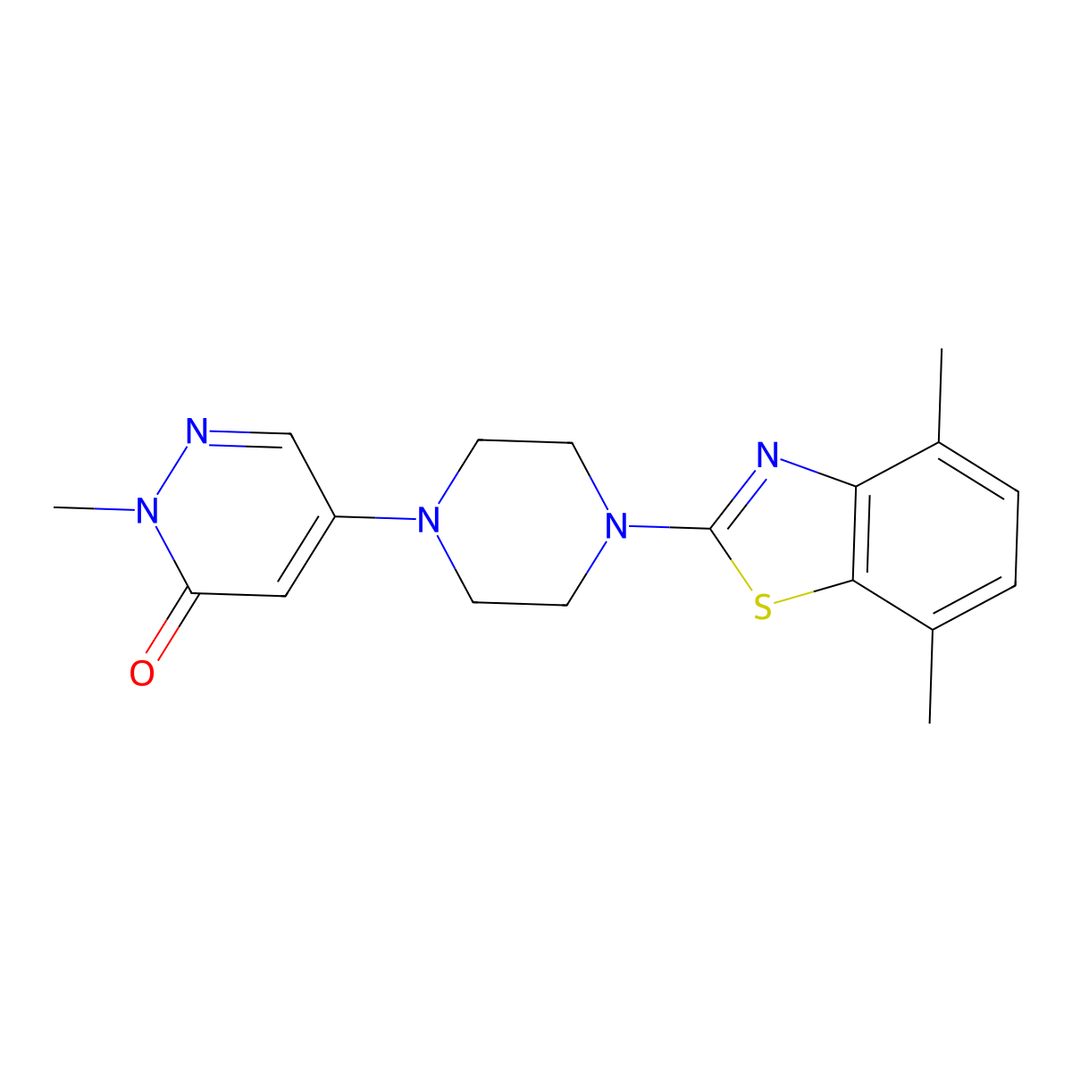 5-[4-(4,7-Dimethyl-1,3-benzothiazol-2-yl)piperazin-1-yl]-2-methylpyridazin-3-one molecular structure, CAS 3030846-63-7