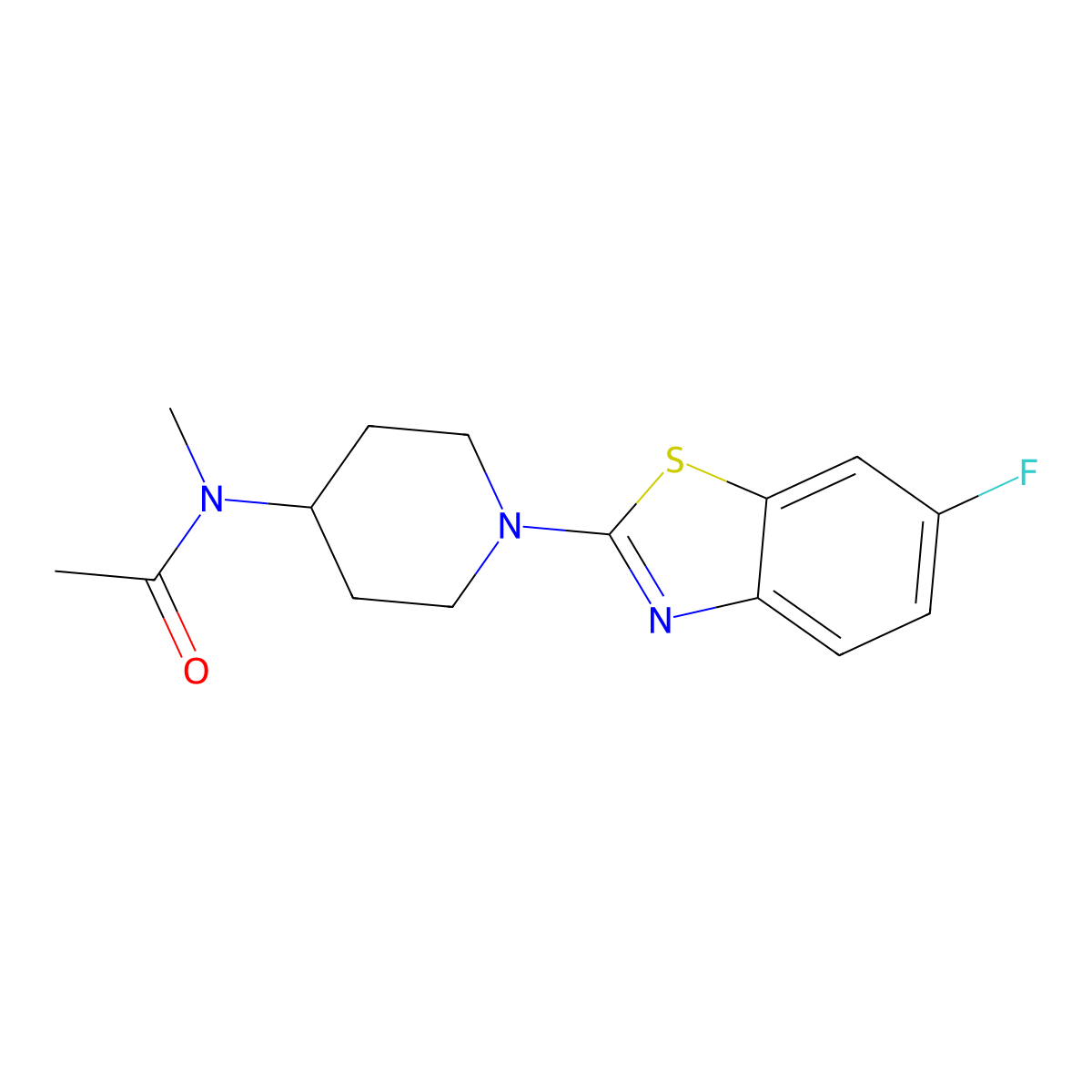 N-[1-(6-fluoro-1,3-benzothiazol-2-yl)piperidin-4-yl]-N-methylacetamide molecular structure, CAS 3030846-68-2