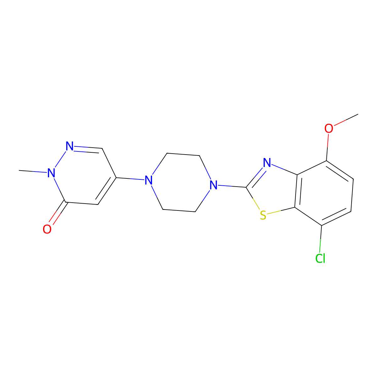 5-[4-(7-Chloro-4-methoxy-1,3-benzothiazol-2-yl)piperazin-1-yl]-2-methyl-2,3-dihydropyridazin-3-one molecular structure, CAS 3030846-72-8