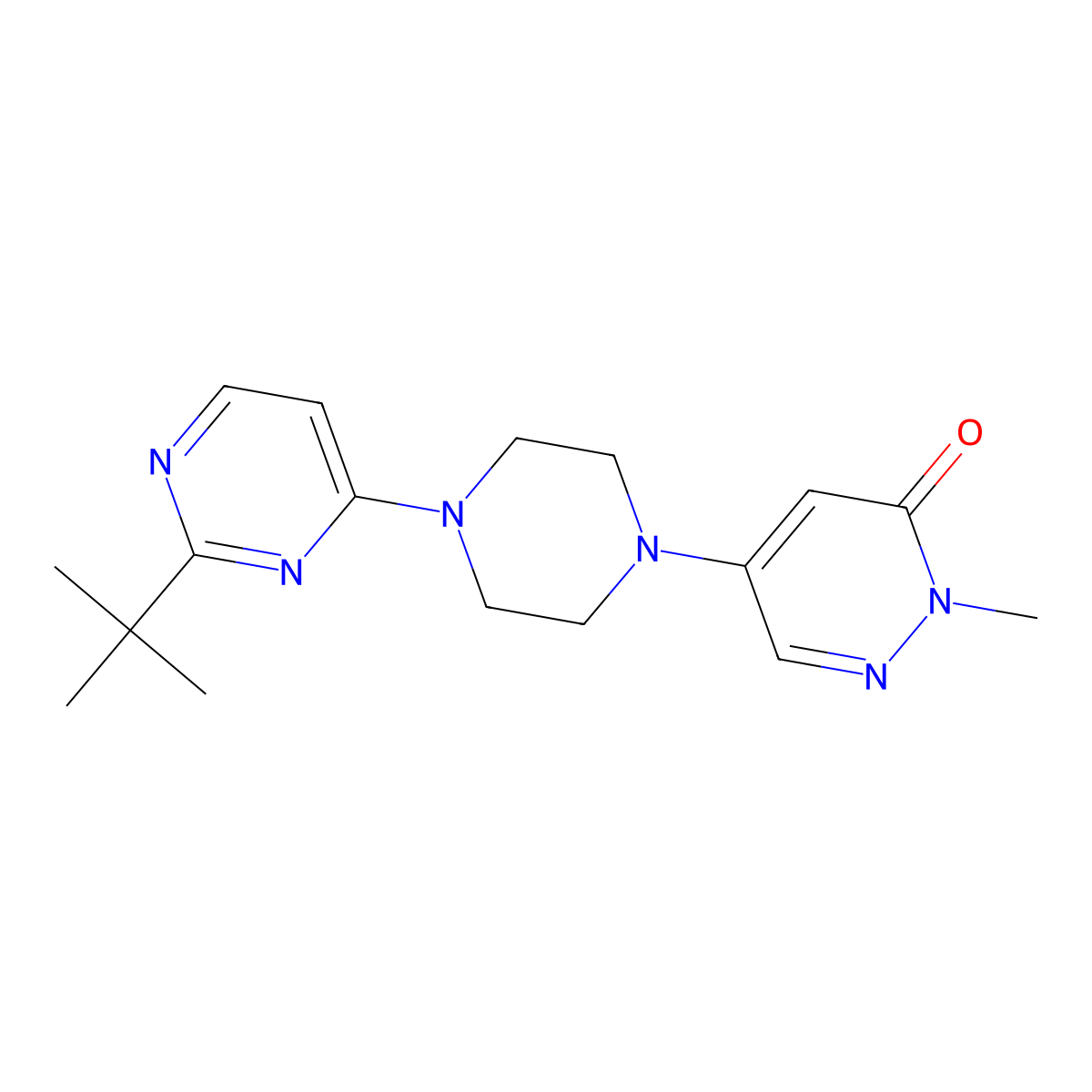 5-[4-(2-Tert-butylpyrimidin-4-yl)piperazin-1-yl]-2-methyl-2,3-dihydropyridazin-3-one molecular structure, CAS 3030846-80-8