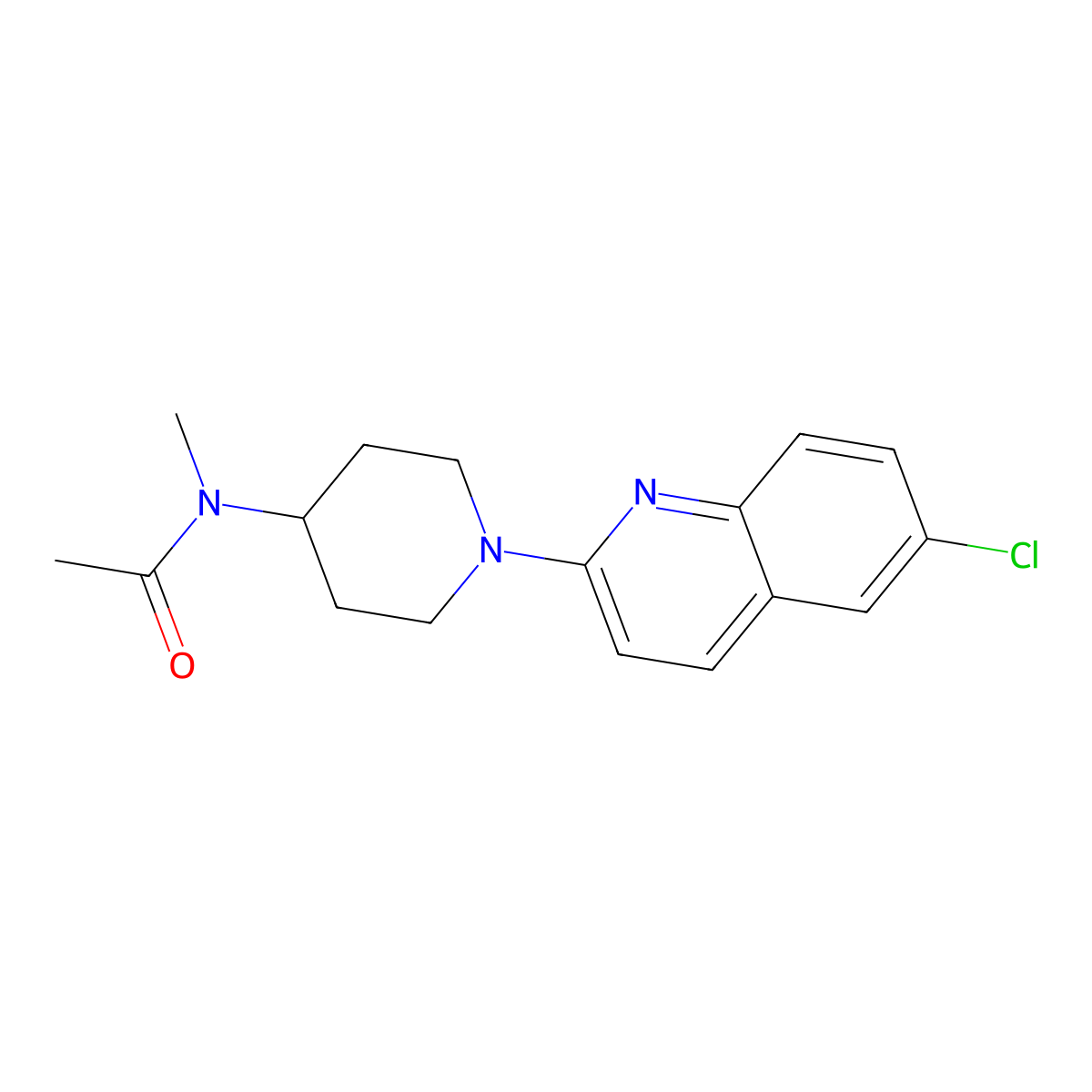 N-[1-(6-chloroquinolin-2-yl)piperidin-4-yl]-N-methylacetamide molecular structure, CAS 3030846-85-3