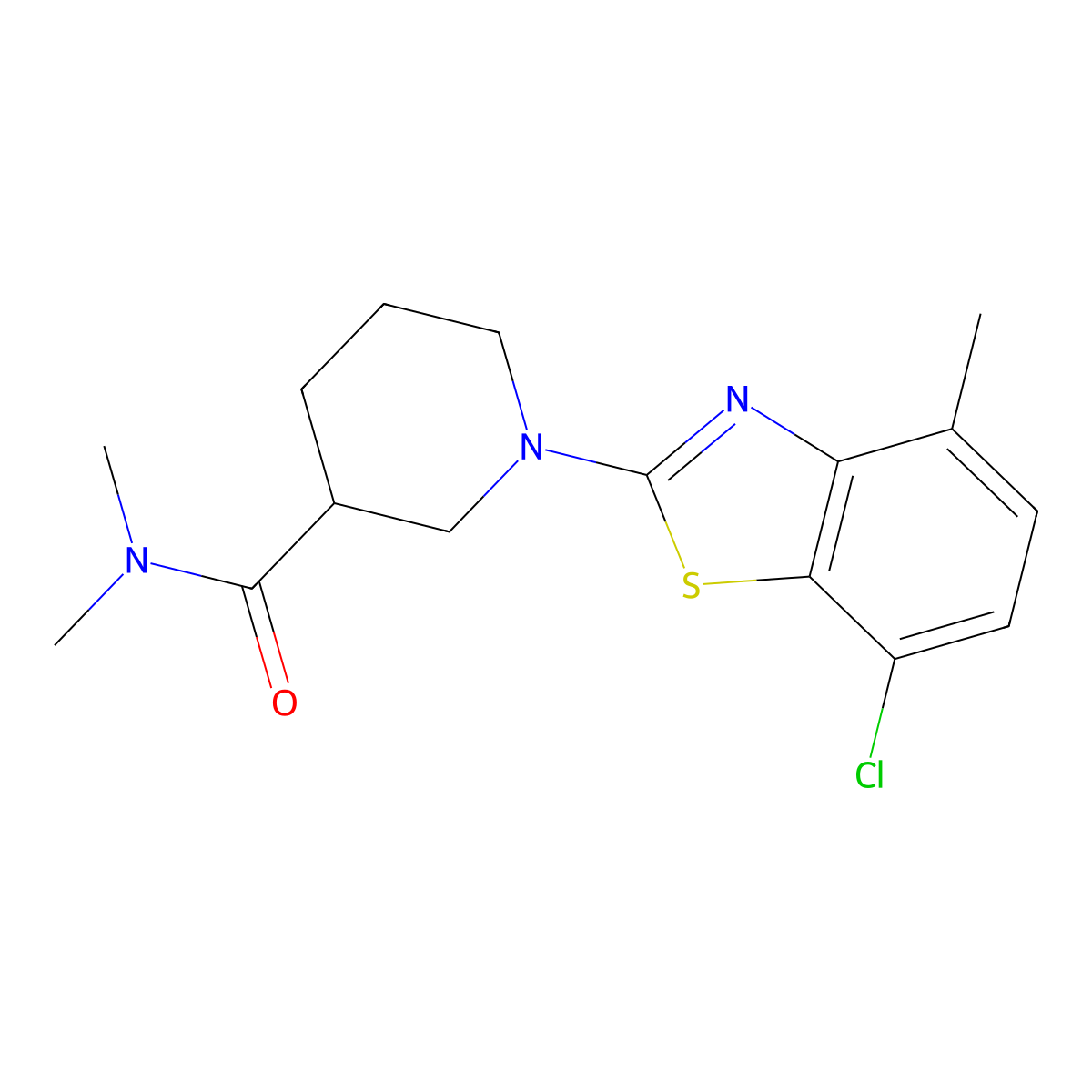 1-(7-chloro-4-methyl-1,3-benzothiazol-2-yl)-N,N-dimethylpiperidine-3-carboxamide molecular structure, CAS 3030847-03-8