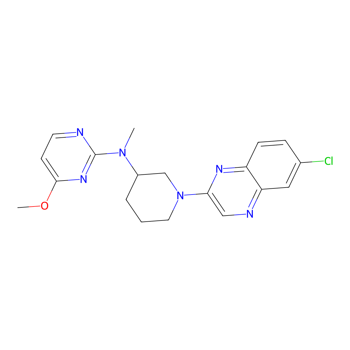 N-[1-(6-chloroquinoxalin-2-yl)piperidin-3-yl]-4-methoxy-N-methylpyrimidin-2-amine molecular structure, CAS 3030847-16-3