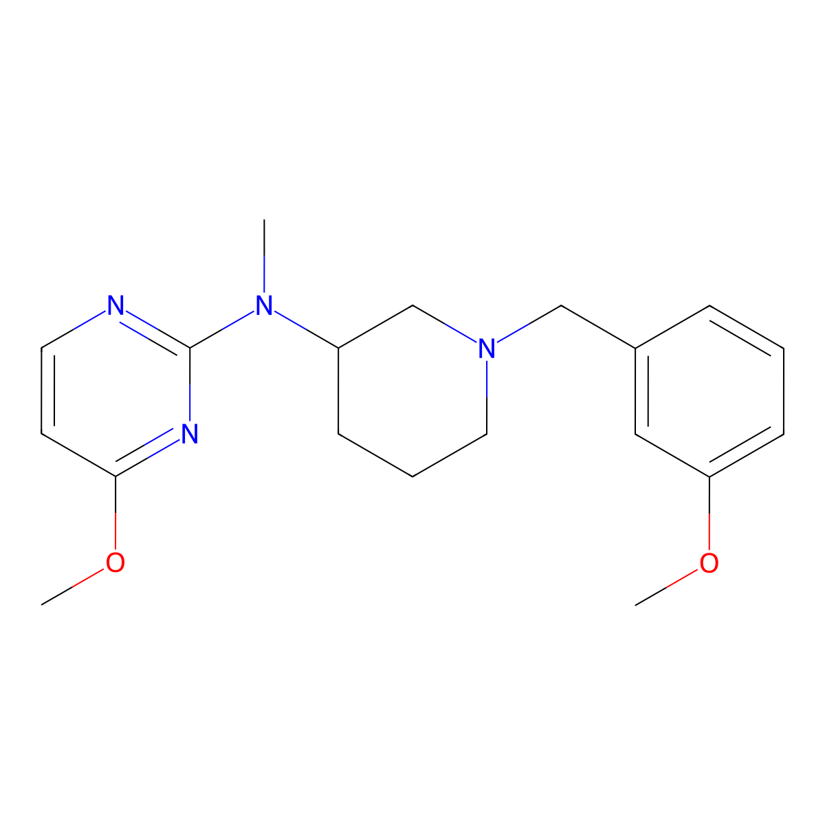 4-methoxy-N-{1-[(3-methoxyphenyl)methyl]piperidin-3-yl}-N-methylpyrimidin-2-amine molecular structure, CAS 3030847-23-2