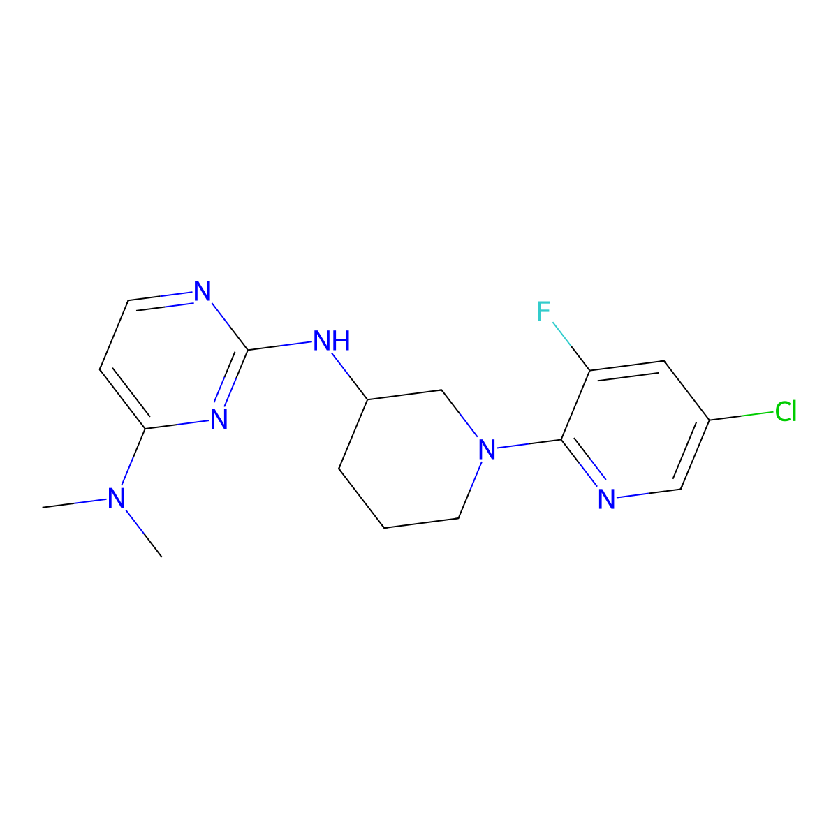 N2-[1-(5-chloro-3-fluoropyridin-2-yl)piperidin-3-yl]-N4,N4-dimethylpyrimidine-2,4-diamine molecular structure, CAS 3030847-32-3
