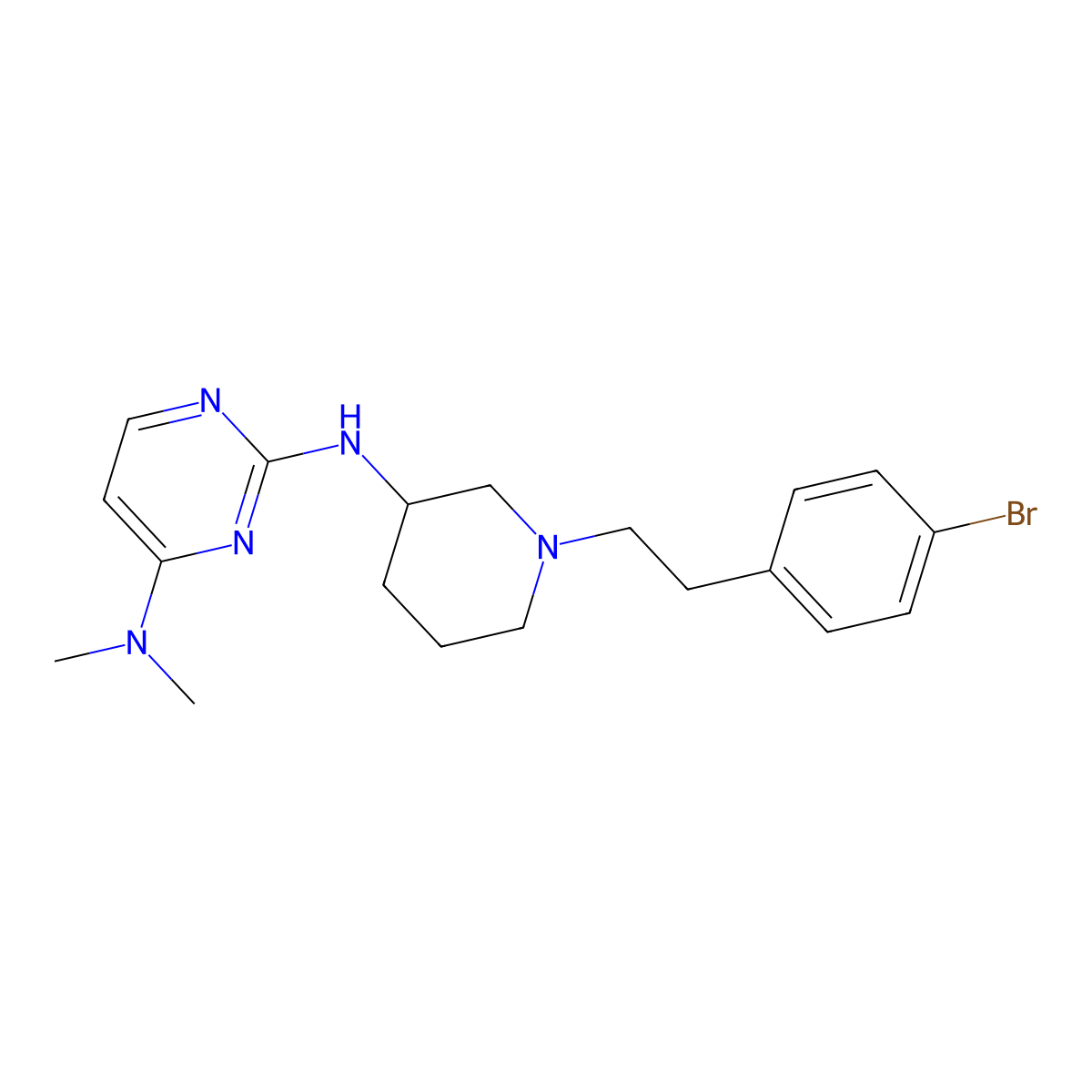 N2-{1-[2-(4-bromophenyl)ethyl]piperidin-3-yl}-N4,N4-dimethylpyrimidine-2,4-diamine molecular structure, CAS 3030847-46-9