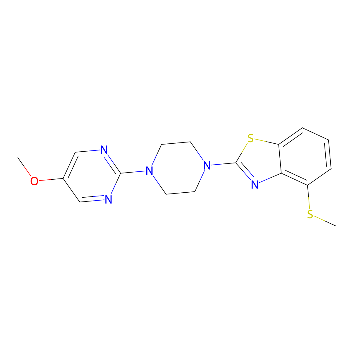 2-[4-(5-Methoxypyrimidin-2-yl)piperazin-1-yl]-4-(methylsulfanyl)-1,3-benzothiazole molecular structure, CAS 3030847-65-2