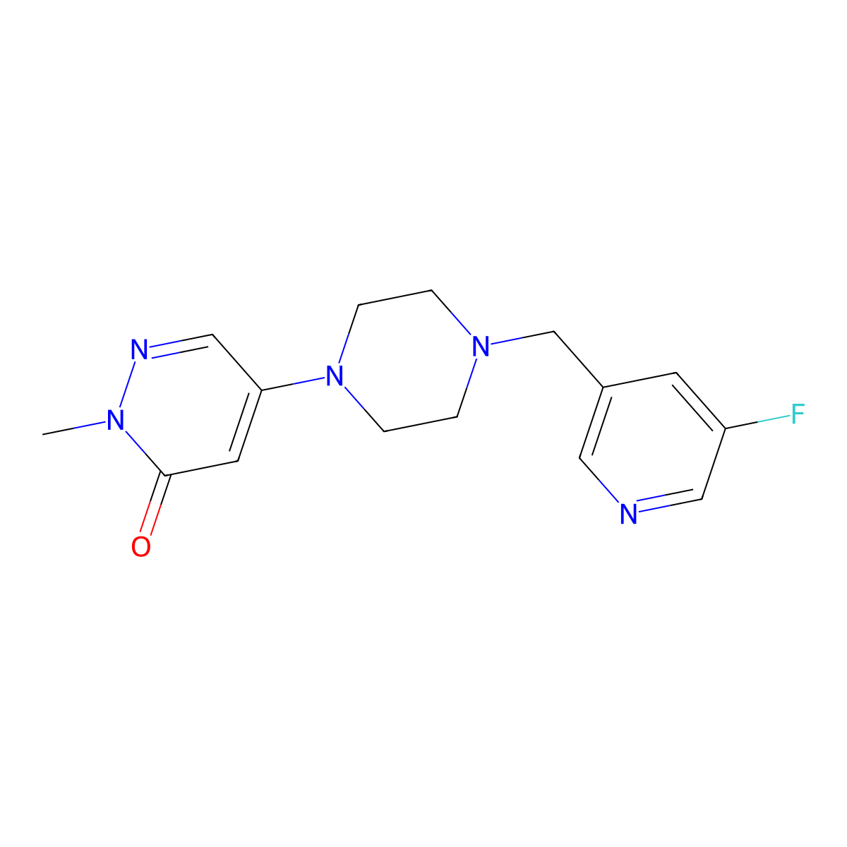 5-{4-[(5-Fluoropyridin-3-yl)methyl]piperazin-1-yl}-2-methyl-2,3-dihydropyridazin-3-one molecular structure, CAS 3030848-47-3