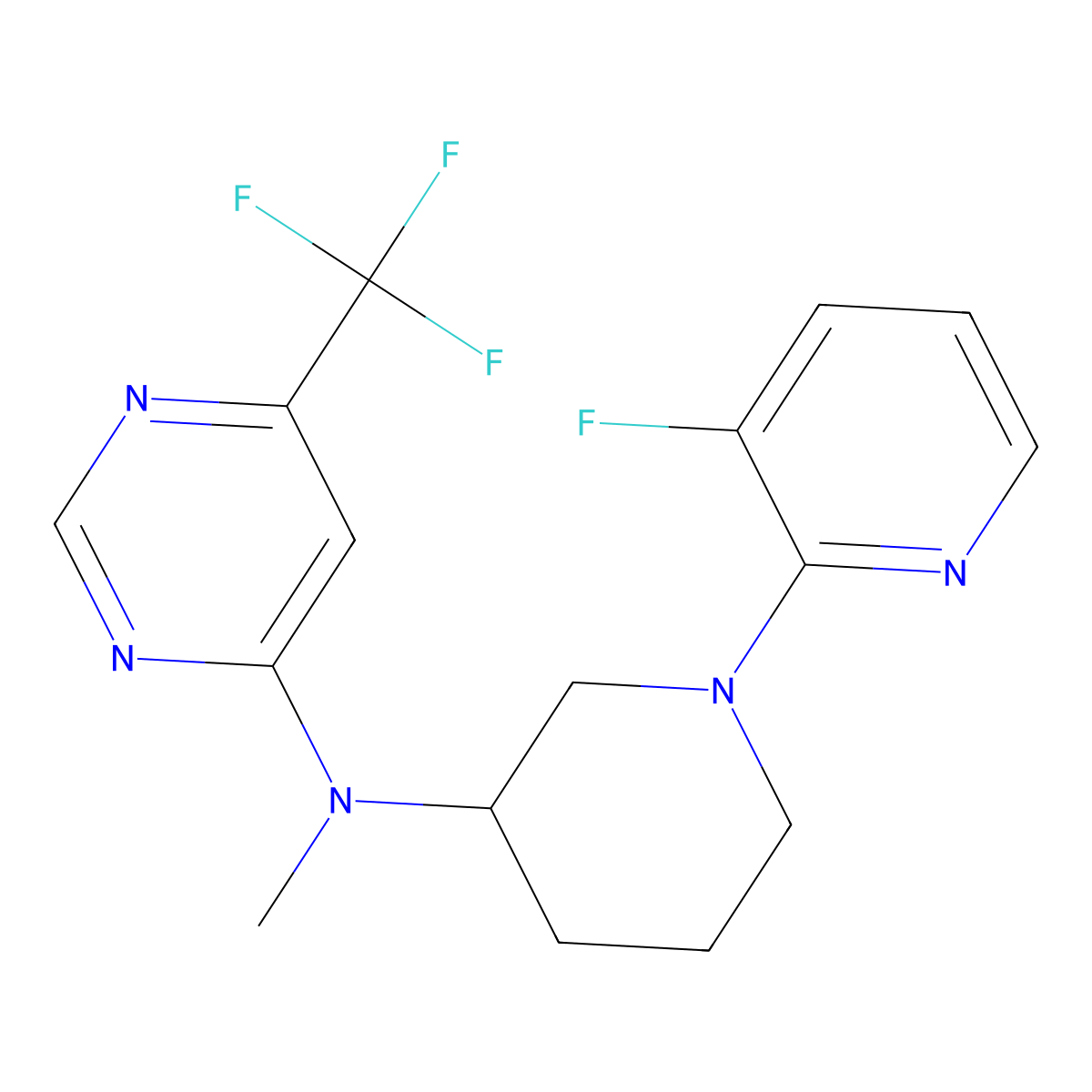 N-[1-(3-fluoropyridin-2-yl)piperidin-3-yl]-N-methyl-6-(trifluoromethyl)pyrimidin-4-amine molecular structure, CAS 3030848-60-0