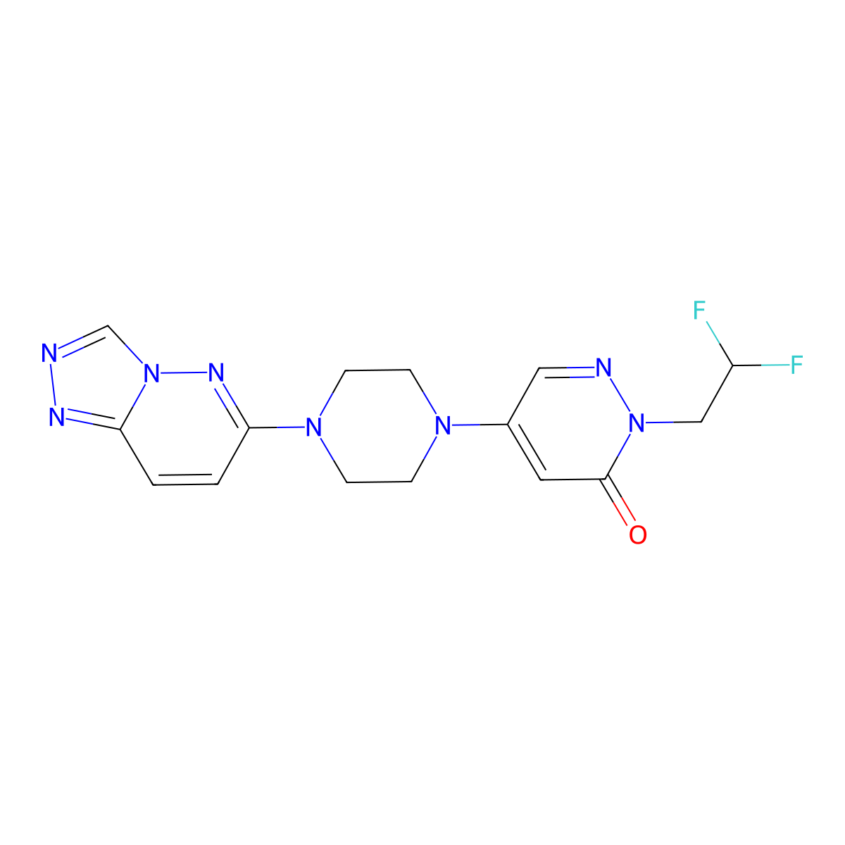 2-(2,2-Difluoroethyl)-5-(4-{[1,2,4]triazolo[4,3-b]pyridazin-6-yl}piperazin-1-yl)-2,3-dihydropyridazin-3-one molecular structure, CAS 3030848-62-2