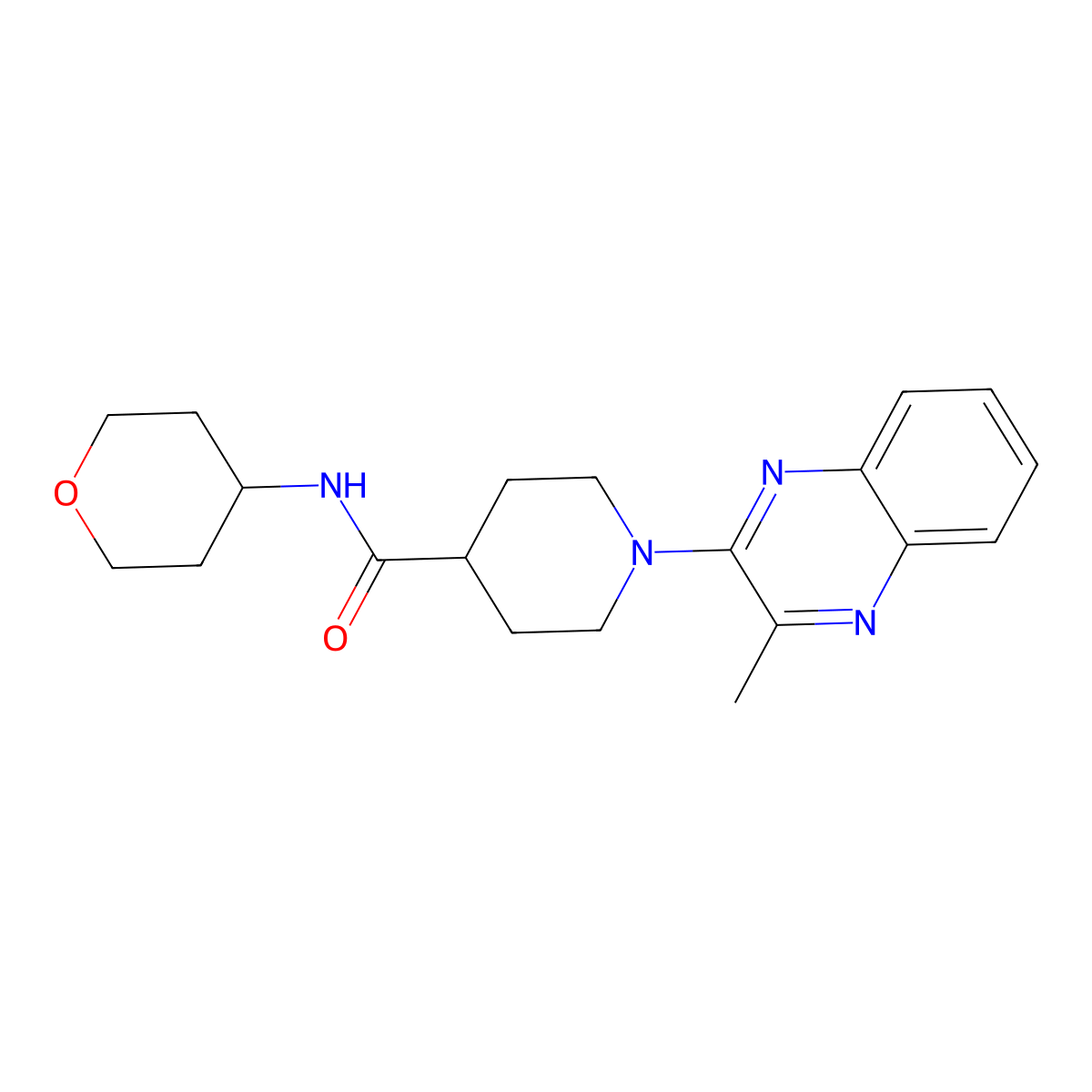 1-(3-methylquinoxalin-2-yl)-N-(oxan-4-yl)piperidine-4-carboxamide molecular structure, CAS 3030849-10-3