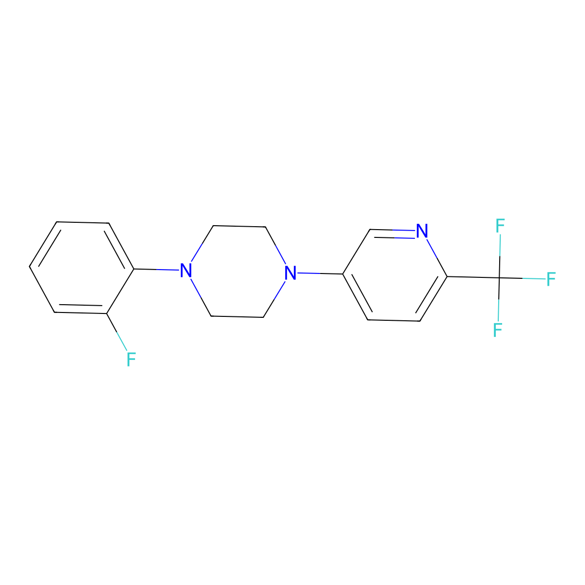 1-(2-Fluorophenyl)-4-[6-(trifluoromethyl)pyridin-3-yl]piperazine molecular structure, CAS 3030849-26-1