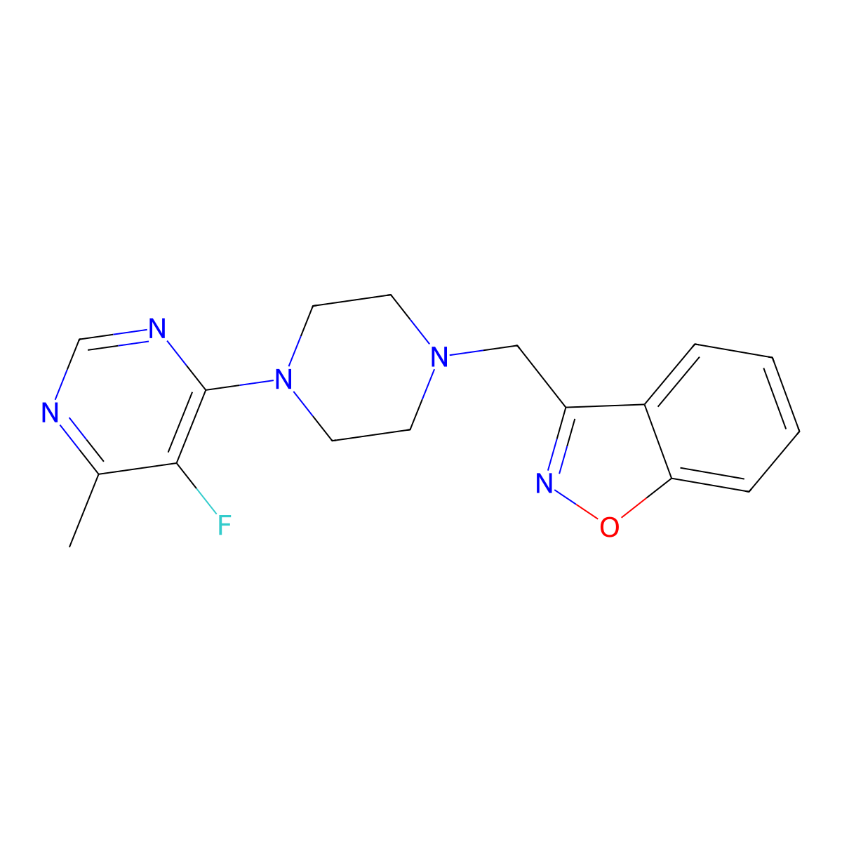 3-{[4-(5-Fluoro-6-methylpyrimidin-4-yl)piperazin-1-yl]methyl}-1,2-benzoxazole molecular structure, CAS 3030849-81-8