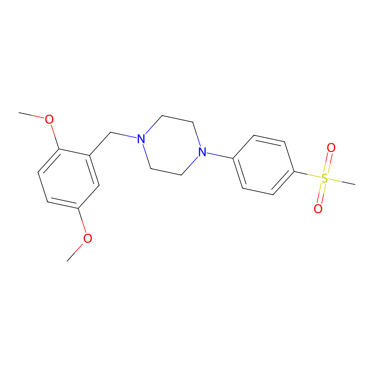 1-[(2,5-Dimethoxyphenyl)methyl]-4-(4-methanesulfonylphenyl)piperazine molecular structure, CAS 3030849-83-0