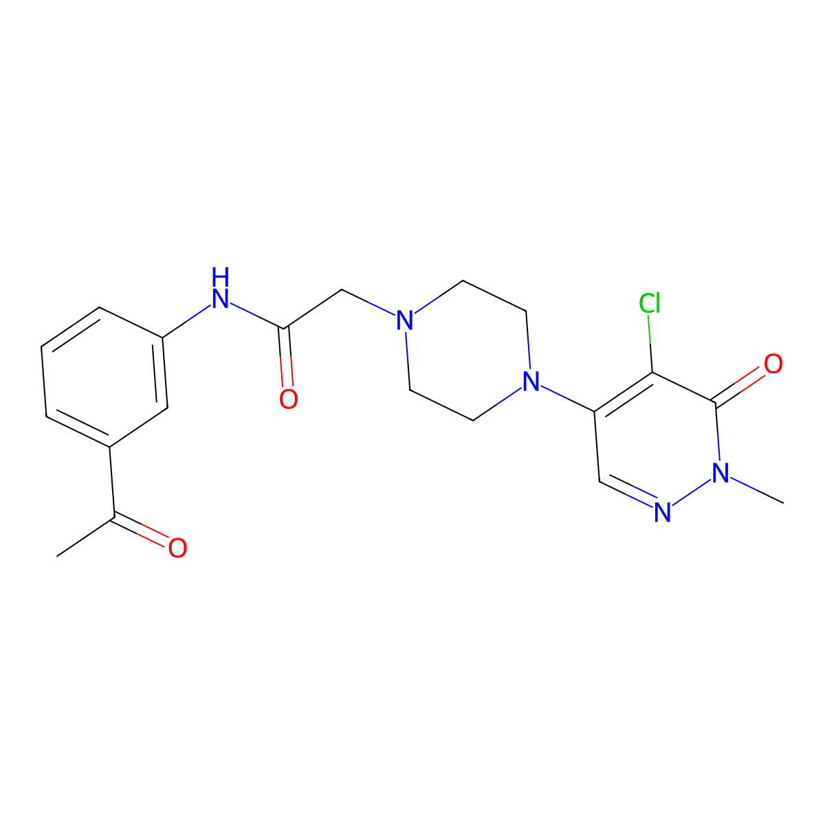 N-(3-acetylphenyl)-2-[4-(5-chloro-1-methyl-6-oxo-1,6-dihydropyridazin-4-yl)piperazin-1-yl]acetamide molecular structure, CAS 3030850-00-8