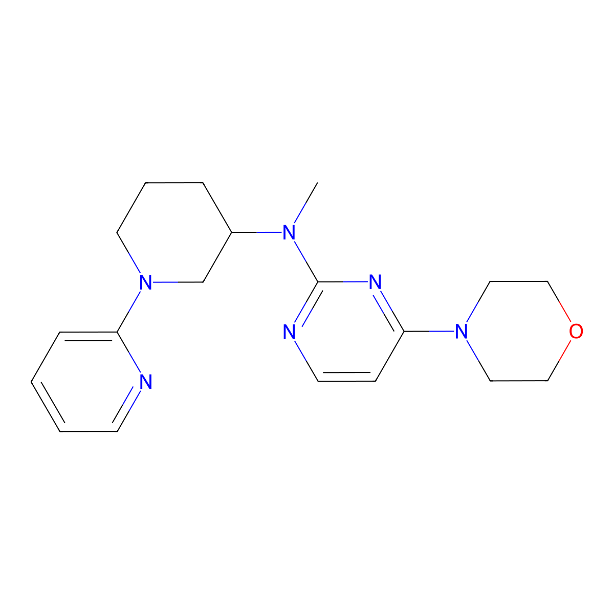 N-methyl-4-(morpholin-4-yl)-N-[1-(pyridin-2-yl)piperidin-3-yl]pyrimidin-2-amine molecular structure, CAS 3030850-09-7