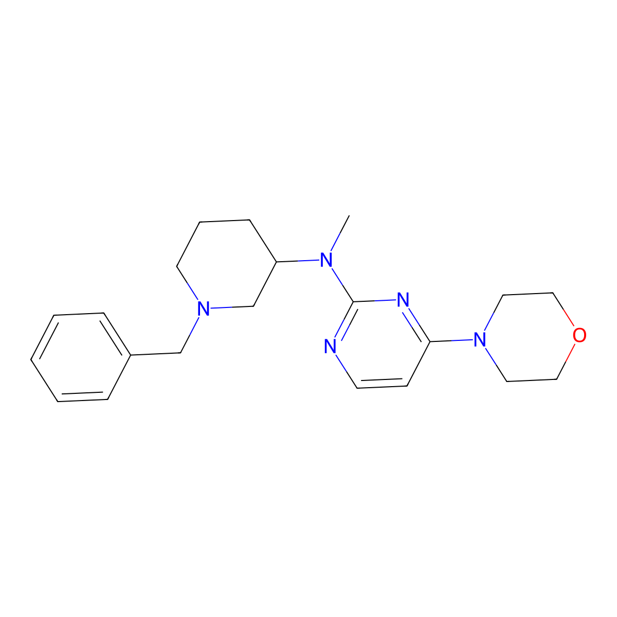 N-(1-benzylpiperidin-3-yl)-N-methyl-4-(morpholin-4-yl)pyrimidin-2-amine molecular structure, CAS 3030850-17-7