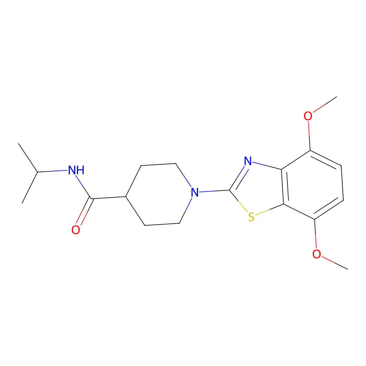 1-(4,7-dimethoxy-1,3-benzothiazol-2-yl)-N-propan-2-ylpiperidine-4-carboxamide molecular structure, CAS 3030850-49-5