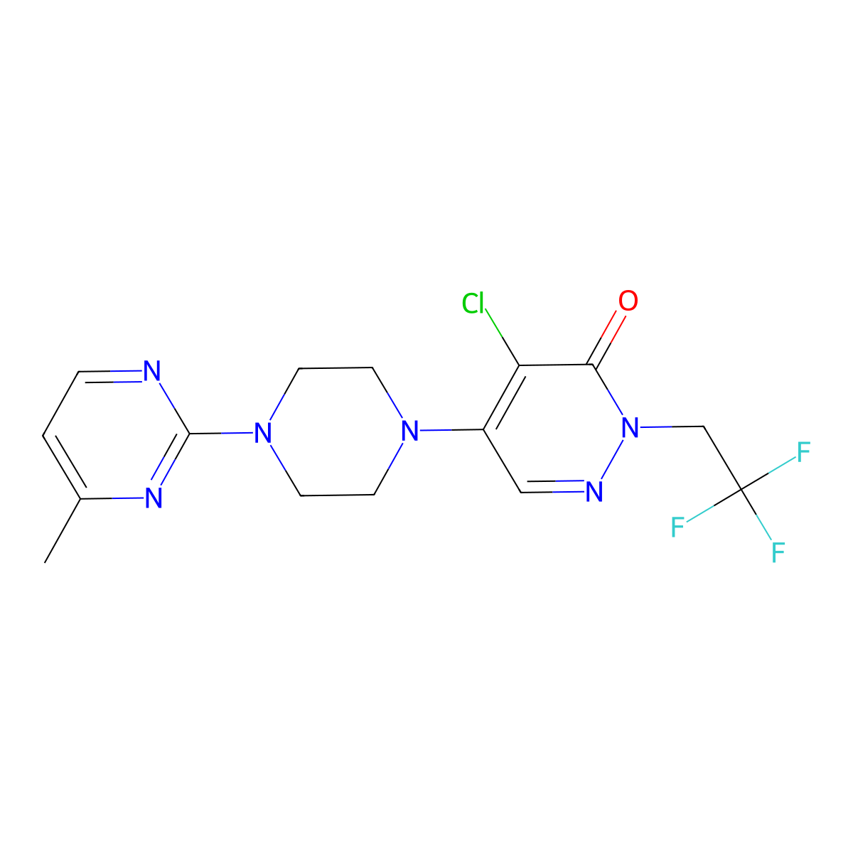 4-Chloro-5-[4-(4-methylpyrimidin-2-yl)piperazin-1-yl]-2-(2,2,2-trifluoroethyl)-2,3-dihydropyridazin-3-one molecular structure, CAS 3030850-94-0