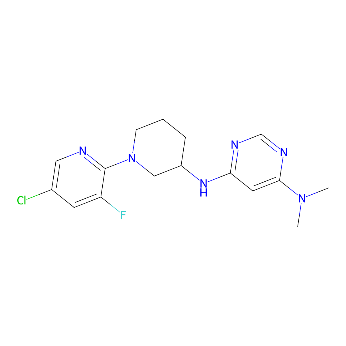N6-[1-(5-chloro-3-fluoropyridin-2-yl)piperidin-3-yl]-N4,N4-dimethylpyrimidine-4,6-diamine molecular structure, CAS 3030851-02-3