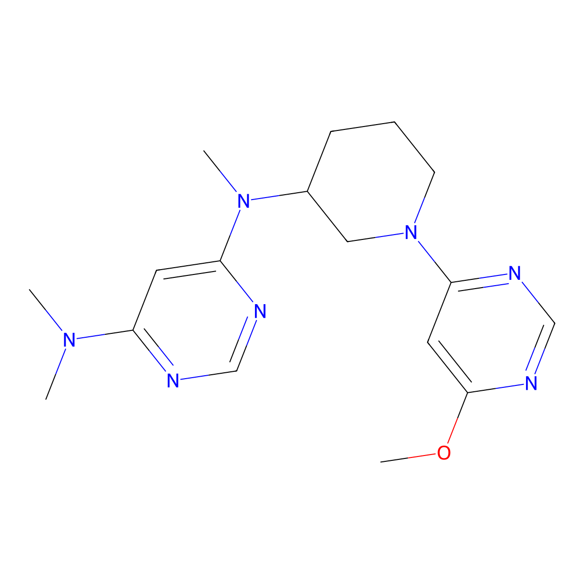 N4-[1-(6-methoxypyrimidin-4-yl)piperidin-3-yl]-N4,N6,N6-trimethylpyrimidine-4,6-diamine molecular structure, CAS 3030851-13-6