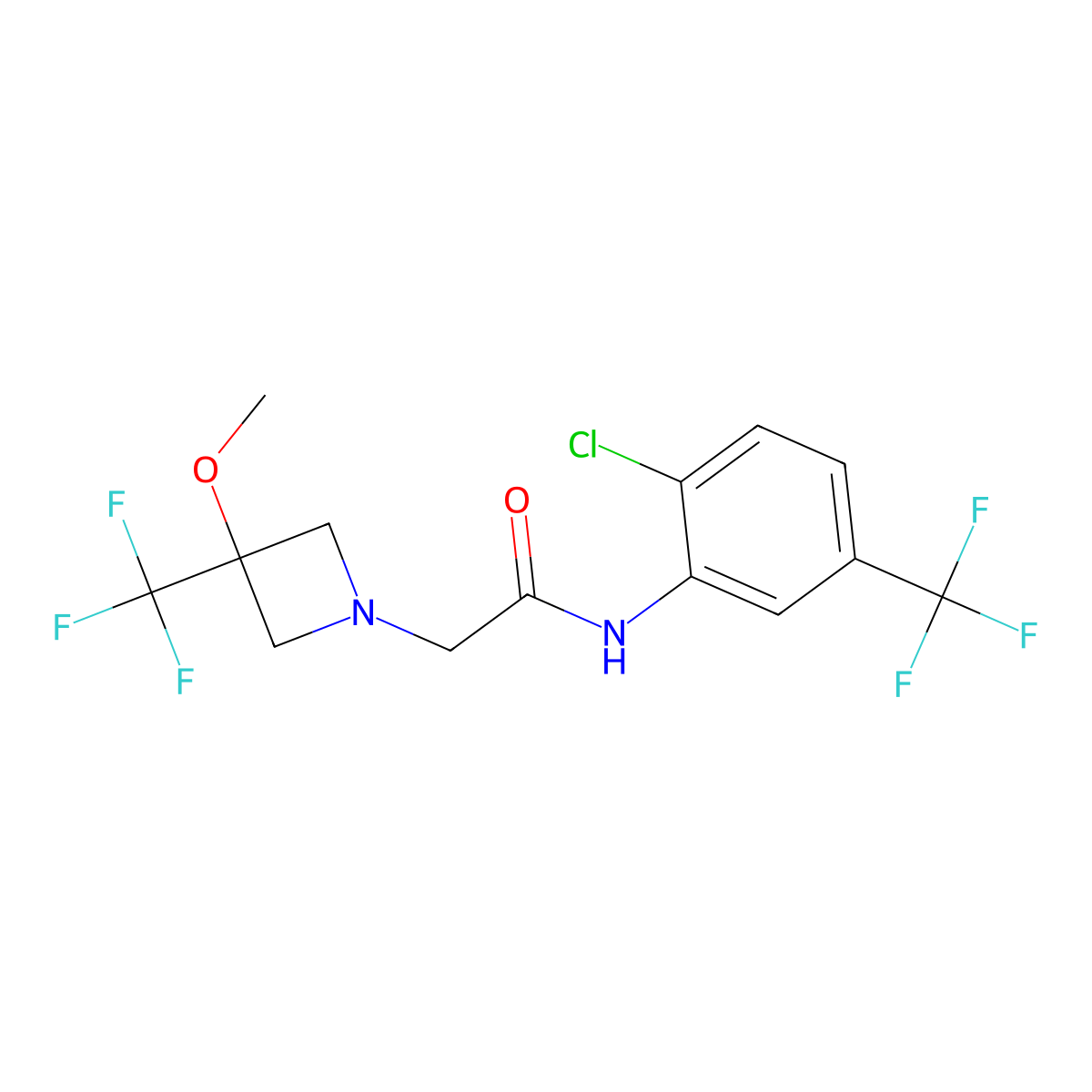 N-[2-chloro-5-(trifluoromethyl)phenyl]-2-[3-methoxy-3-(trifluoromethyl)azetidin-1-yl]acetamide molecular structure, CAS 3030851-14-7