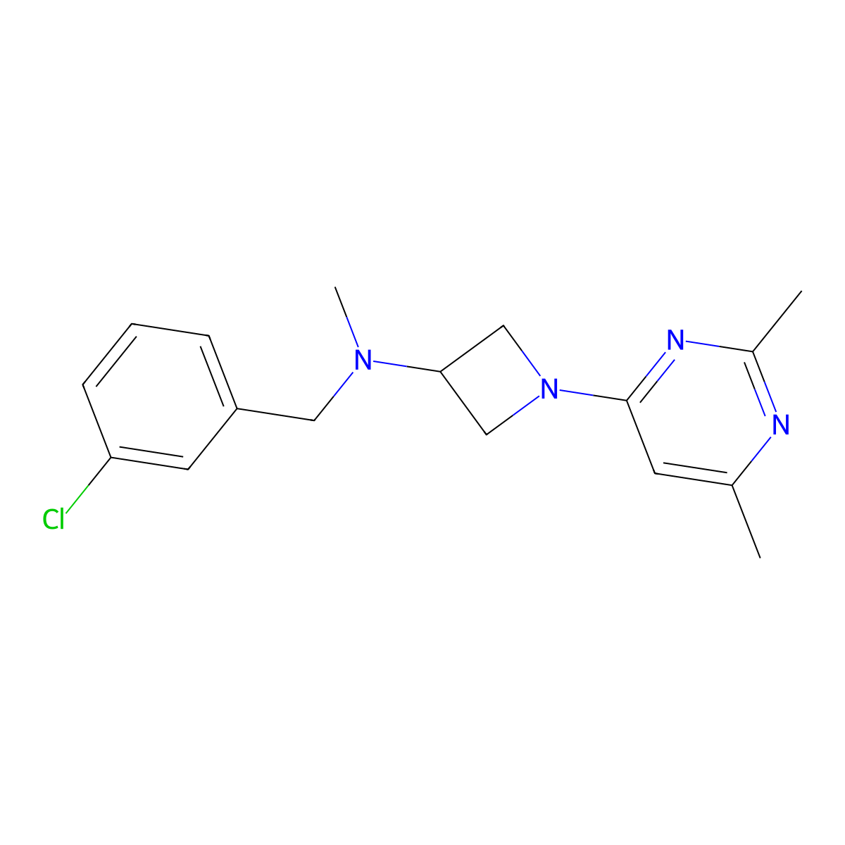 N-[(3-chlorophenyl)methyl]-1-(2,6-dimethylpyrimidin-4-yl)-N-methylazetidin-3-amine molecular structure, CAS 3030851-31-8