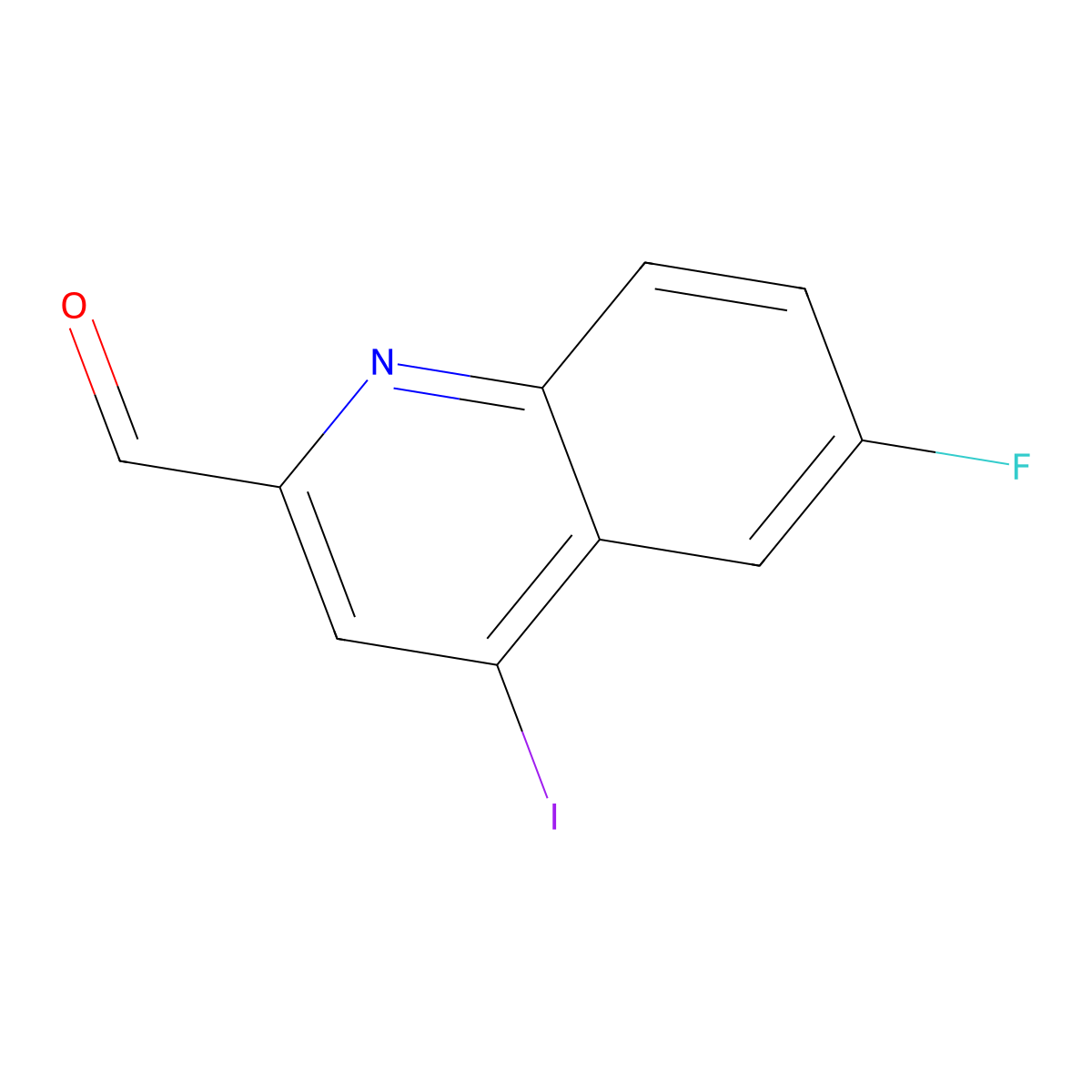 6-Fluoro-4-iodoquinoline-2-carbaldehyde molecular structure, CAS 3030856-30-2