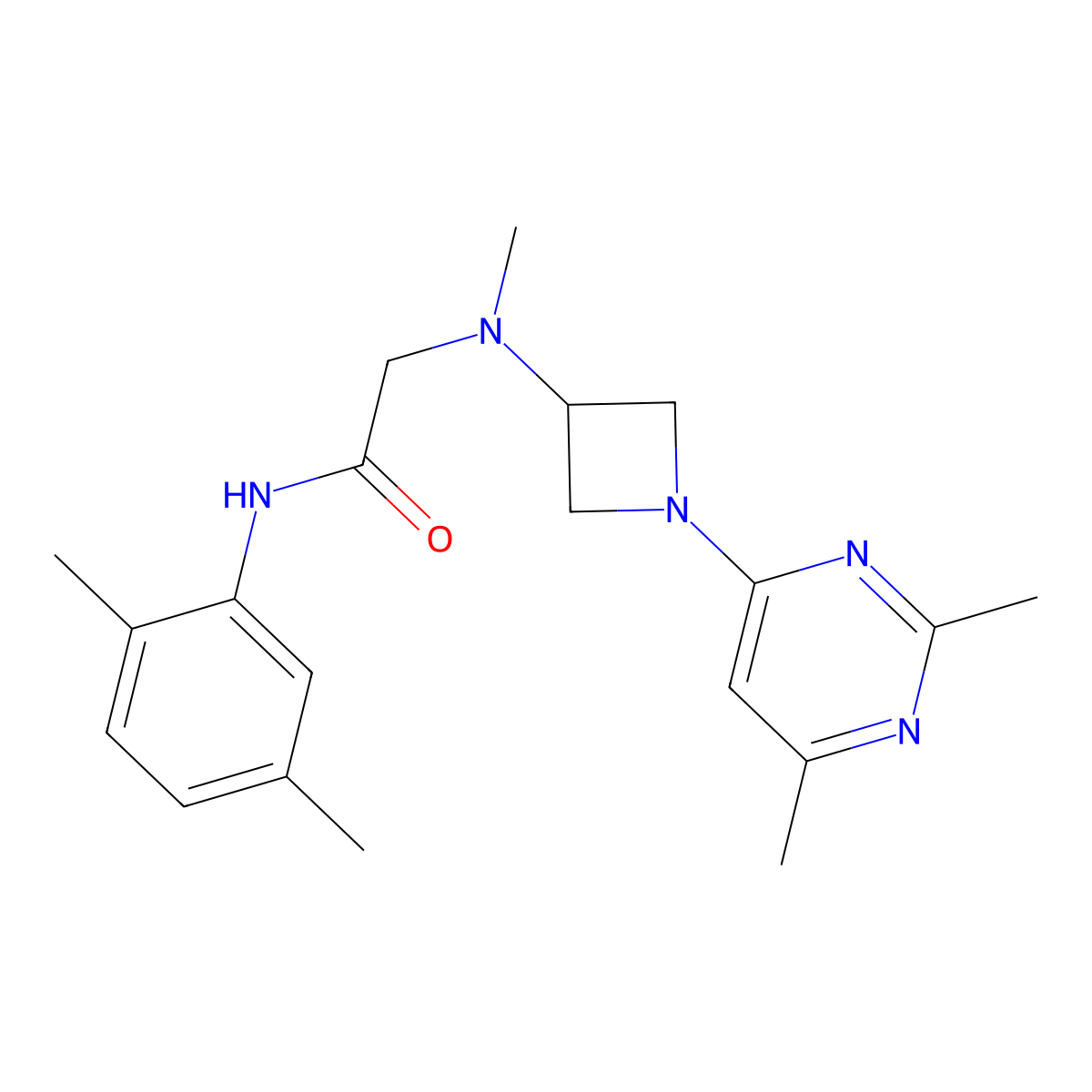 N-(2,5-dimethylphenyl)-2-[[1-(2,6-dimethylpyrimidin-4-yl)azetidin-3-yl]-methylamino]acetamide molecular structure, CAS 3030857-63-4