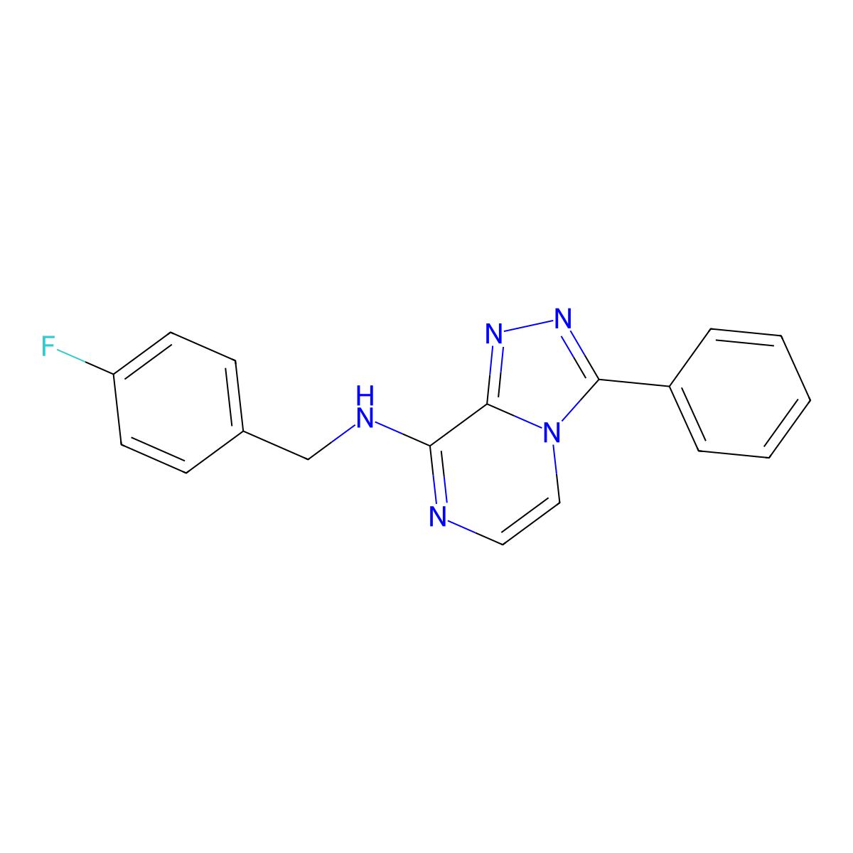 N-[(4-fluorophenyl)methyl]-3-phenyl-[1,2,4]triazolo[4,3-a]pyrazin-8-amine molecular structure, CAS 3030859-80-1