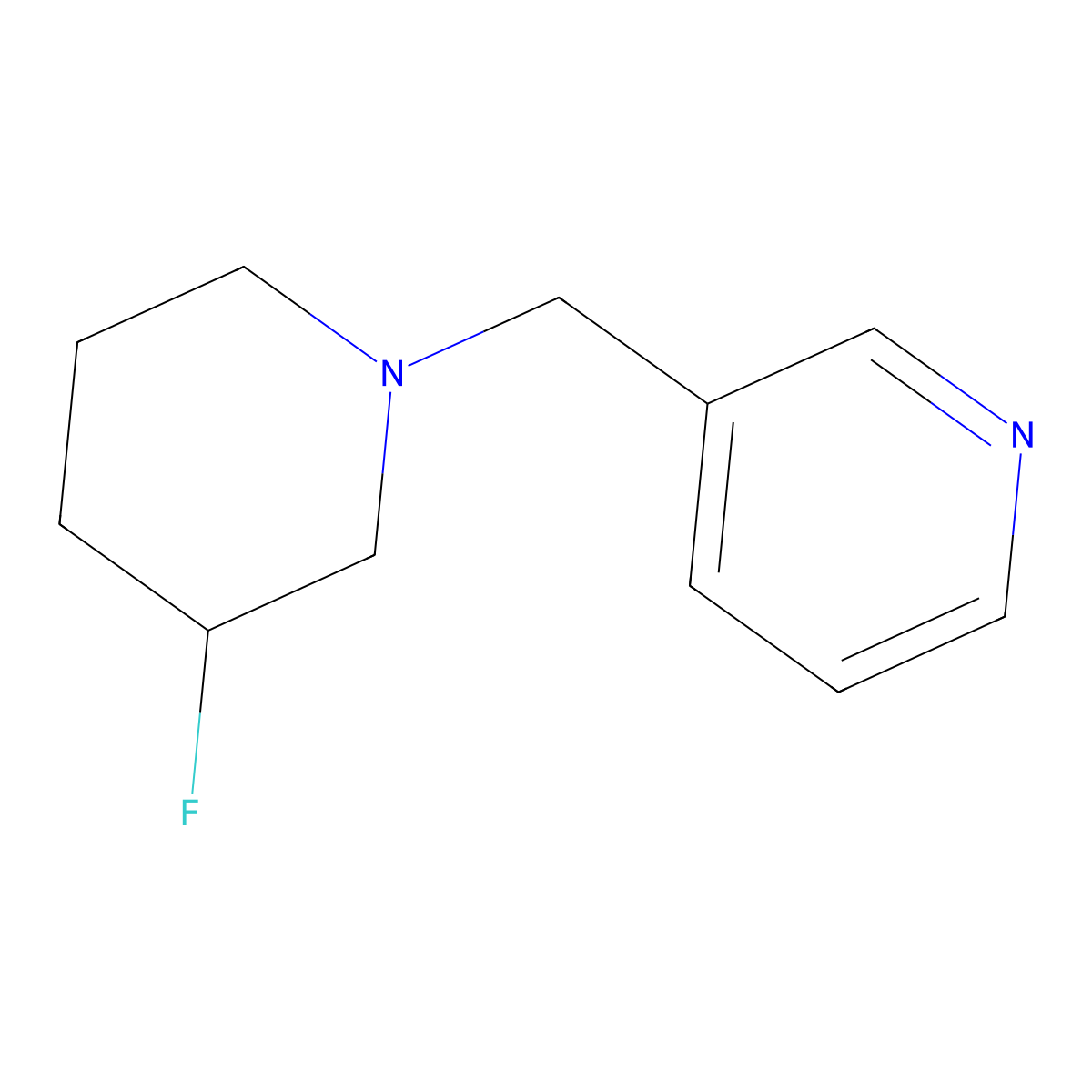 3-[(3-fluoropiperidin-1-F)methyl]pyridine molecular structure, CAS 3030859-89-0