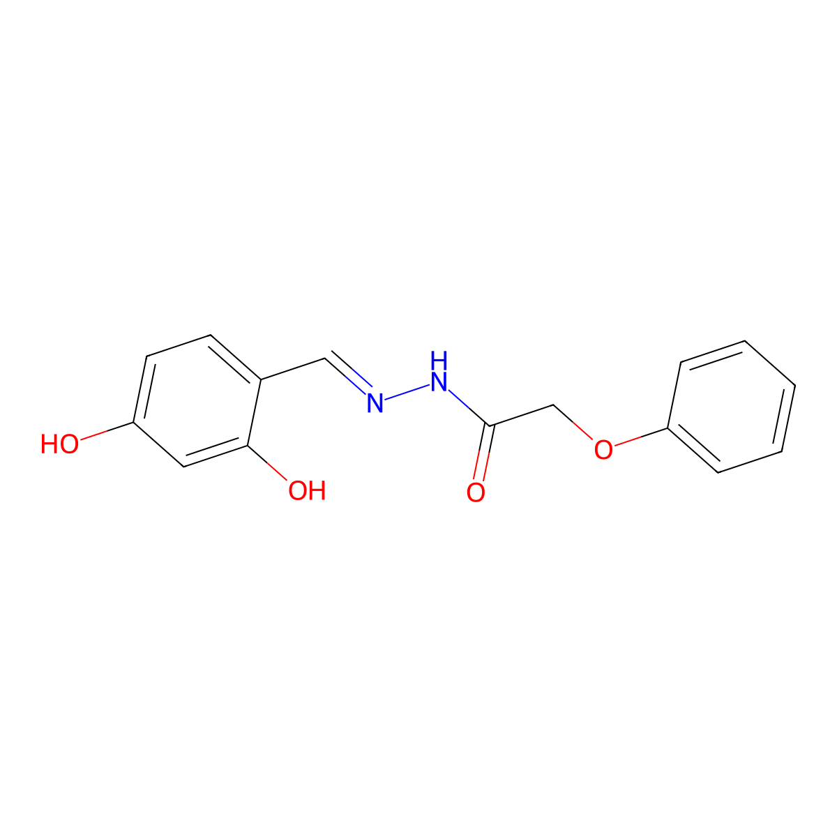 N'-(2,4-dihydroxybenzylidene)-2-phenoxyacetohydrazide molecular structure, CAS 303086-58-0
