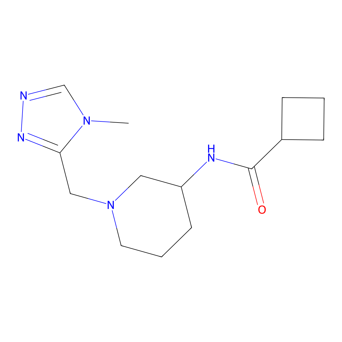 N-[1-[(4-methyl-1,2,4-triazol-3-yl)methyl]piperidin-3-yl]cyclobutanecarboxamide molecular structure, CAS 3030863-12-5