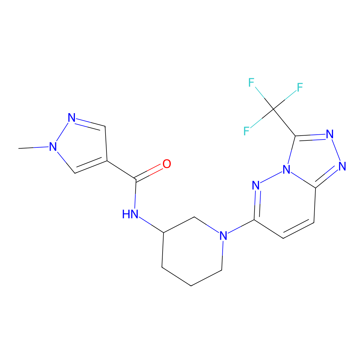1-methyl-N-{1-[3-(trifluoromethyl)-[1,2,4]triazolo[4,3-b]pyridazin-6-yl]piperidin-3-yl}-1H-pyrazole-4-carboxamide molecular structure, CAS 3030863-68-1
