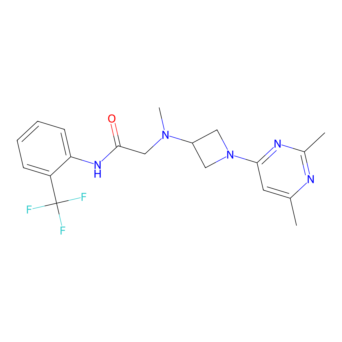 2-[[1-(2,6-dimethylpyrimidin-4-yl)azetidin-3-yl]-methylamino]-N-[2-(trifluoromethyl)phenyl]acetamide molecular structure, CAS 3030863-75-0