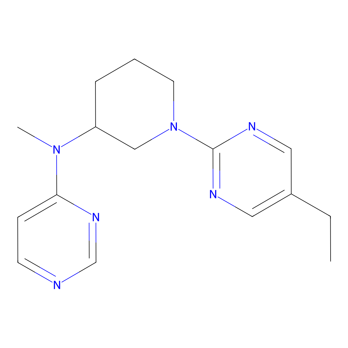 N-[1-(5-ethylpyrimidin-2-yl)piperidin-3-yl]-N-methylpyrimidin-4-amine molecular structure, CAS 3030864-44-6