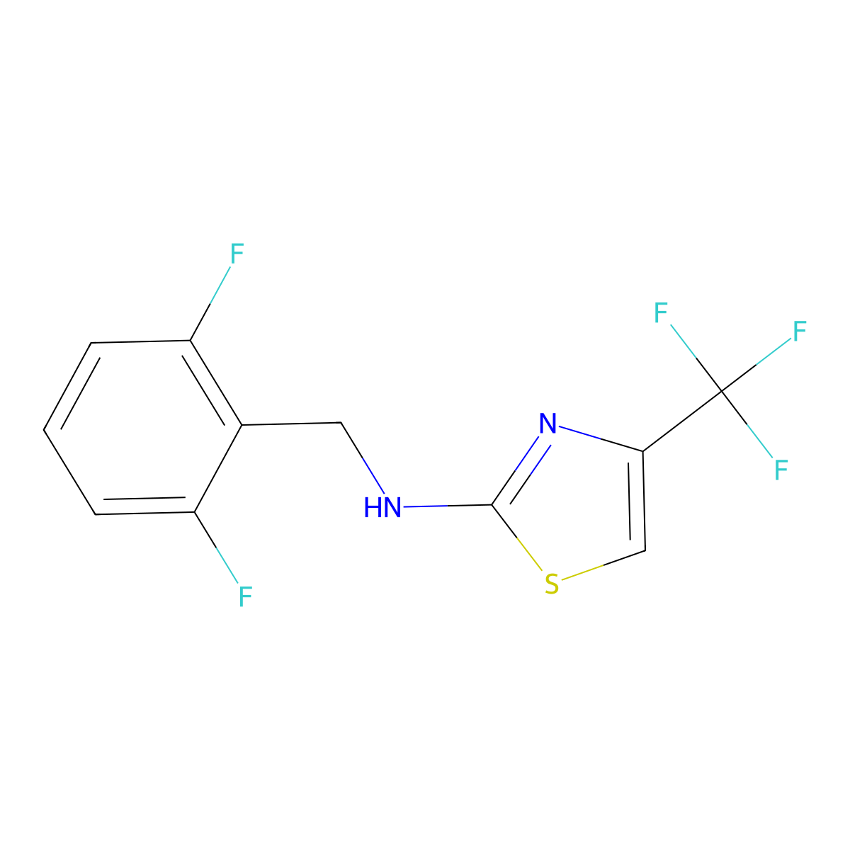 N-[(2,6-difluorophenyl)methyl]-4-(trifluoromethyl)-1,3-thiazol-2-amine molecular structure, CAS 3030864-70-8