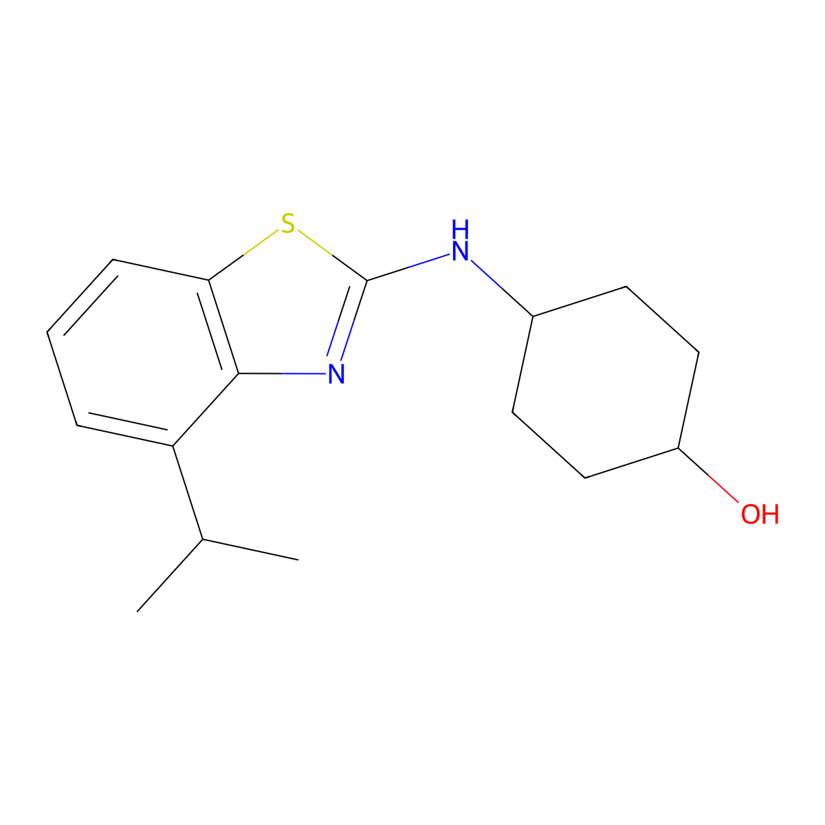 4-{[4-(Propan-2-yl)-1,3-benzothiazol-2-yl]amino}cyclohexan-1-ol molecular structure, CAS 3030864-78-6