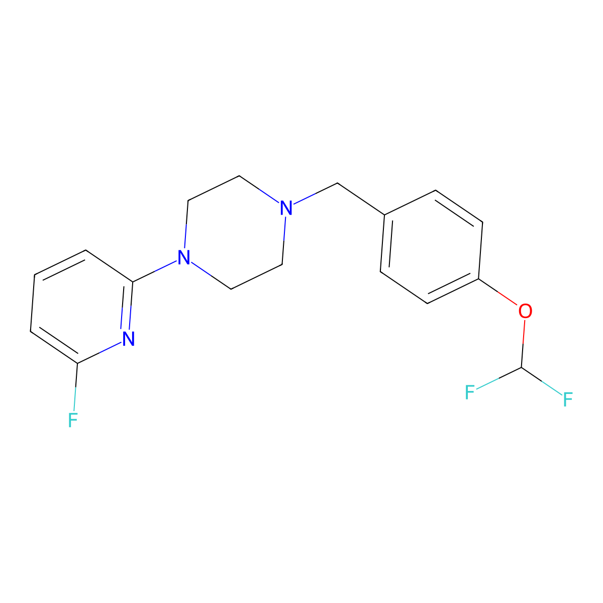1-[[4-(Difluoromethoxy)phenyl]methyl]-4-(6-fluoropyridin-2-yl)piperazine molecular structure, CAS 3030865-10-9
