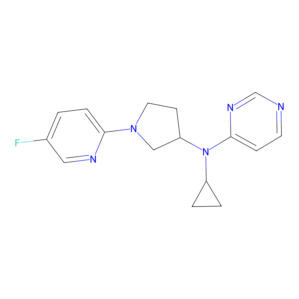 N-cyclopropyl-N-[1-(5-fluoropyridin-2-yl)pyrrolidin-3-yl]pyrimidin-4-amine molecular structure, CAS 3030865-16-5
