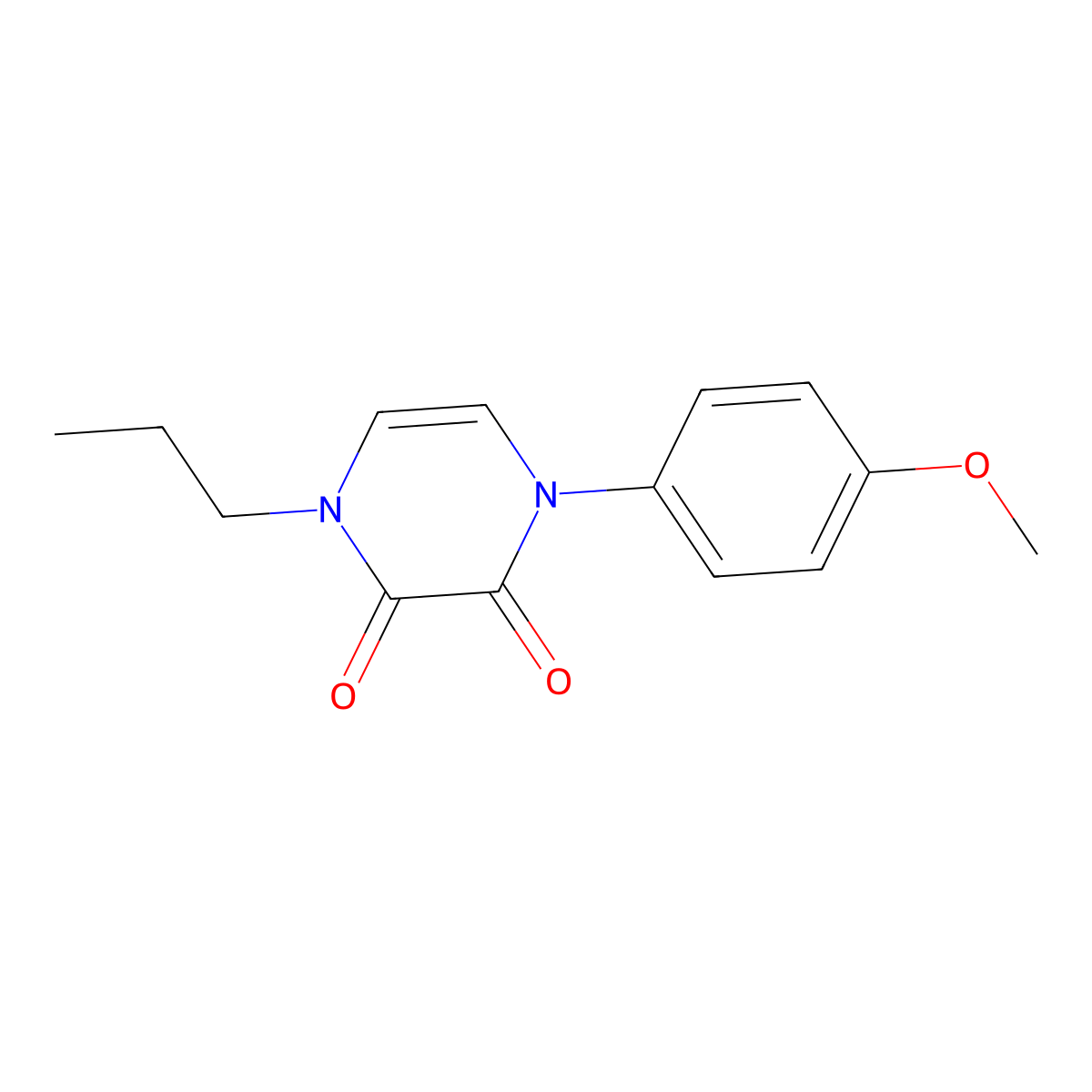 1-(4-Methoxyphenyl)-4-propyl-1,2,3,4-tetrahydropyrazine-2,3-dione molecular structure, CAS 3030865-33-6