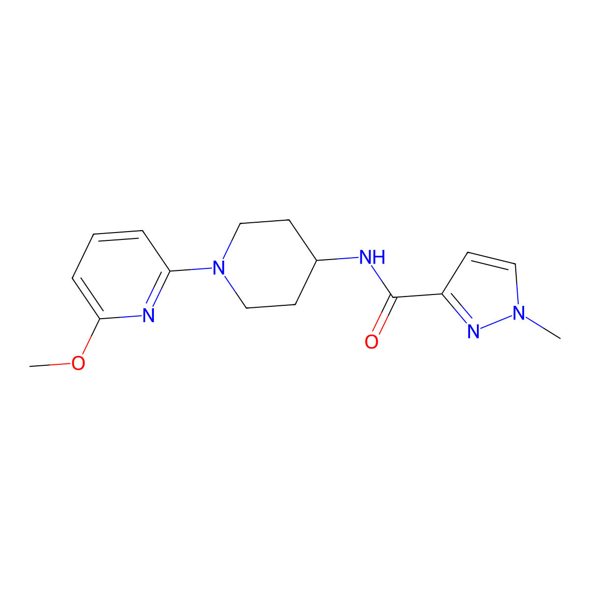 N-[1-(6-methoxypyridin-2-yl)piperidin-4-yl]-1-methyl-1H-pyrazole-3-carboxamide molecular structure, CAS 3030865-41-6