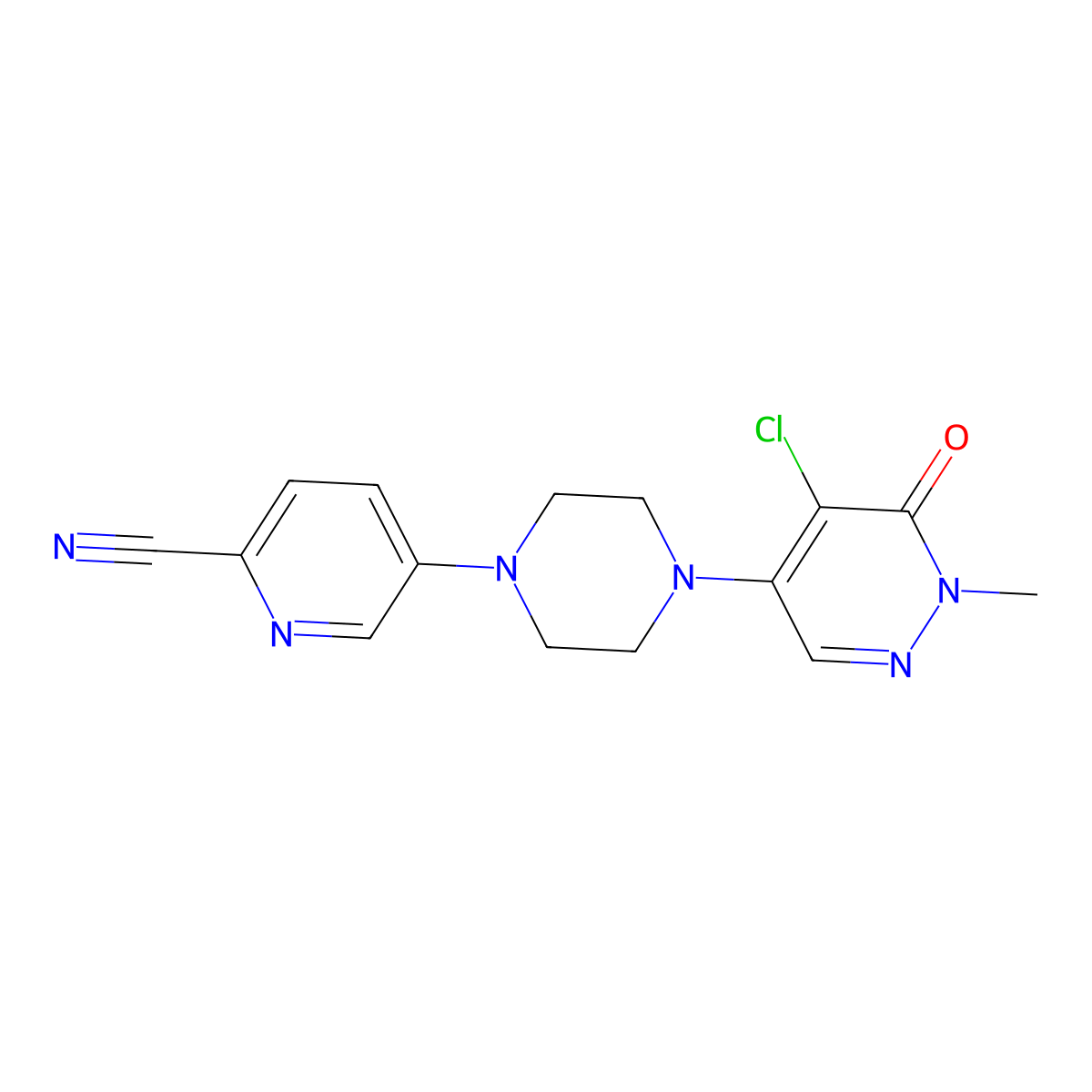 5-[4-(5-Chloro-1-methyl-6-oxopyridazin-4-yl)piperazin-1-yl]pyridine-2-carbonitrile molecular structure, CAS 3030865-49-4