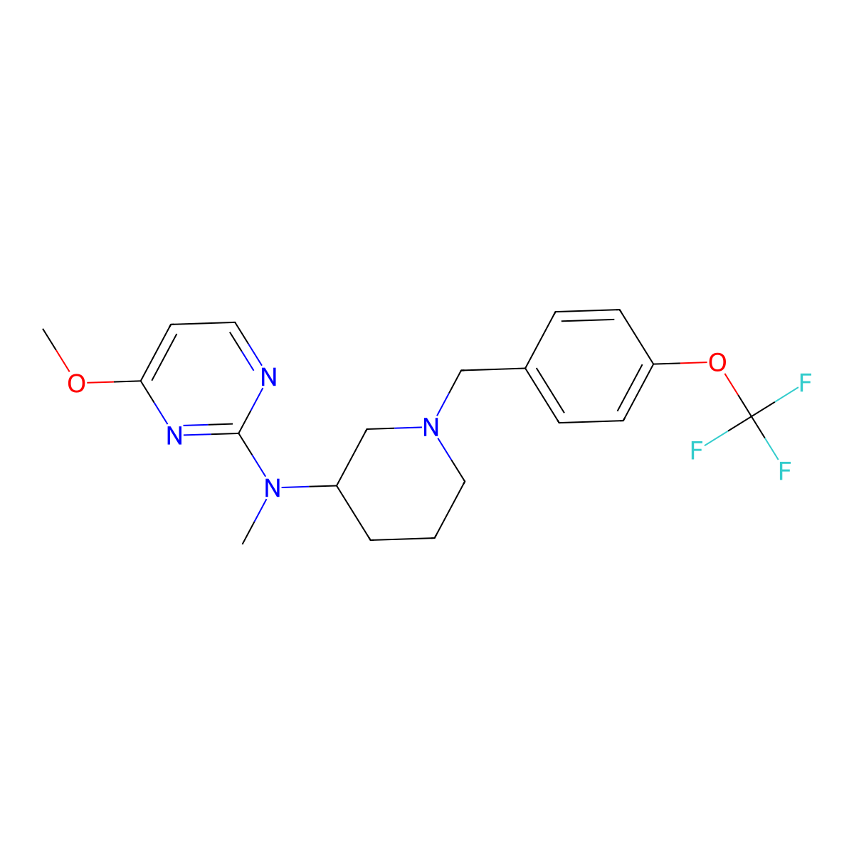 4-methoxy-N-methyl-N-(1-{[4-(trifluoromethoxy)phenyl]methyl}piperidin-3-yl)pyrimidin-2-amine molecular structure, CAS 3030865-53-0