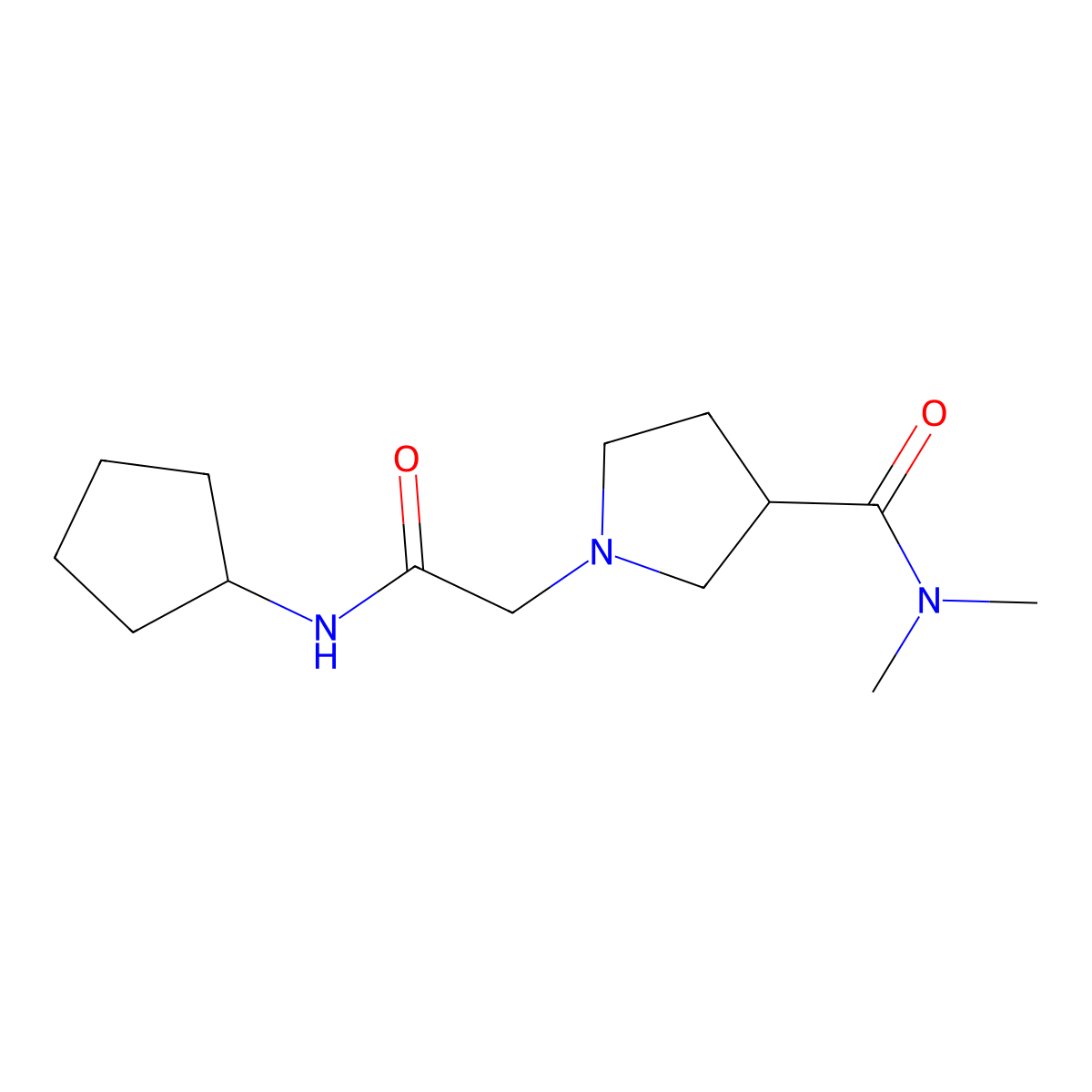 1-[(cyclopentylcarbamoyl)methyl]-N,N-dimethylpyrrolidine-3-carboxamide molecular structure, CAS 3030865-71-2