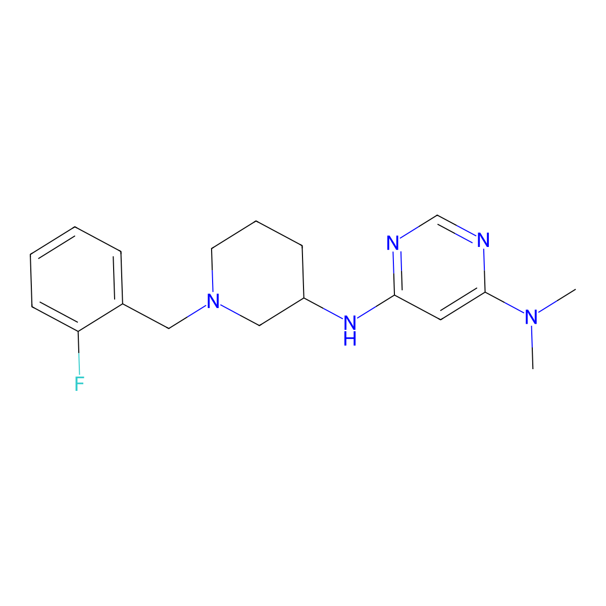 N6-{1-[(2-fluorophenyl)methyl]piperidin-3-yl}-N4,N4-dimethylpyrimidine-4,6-diamine molecular structure, CAS 3030865-82-5
