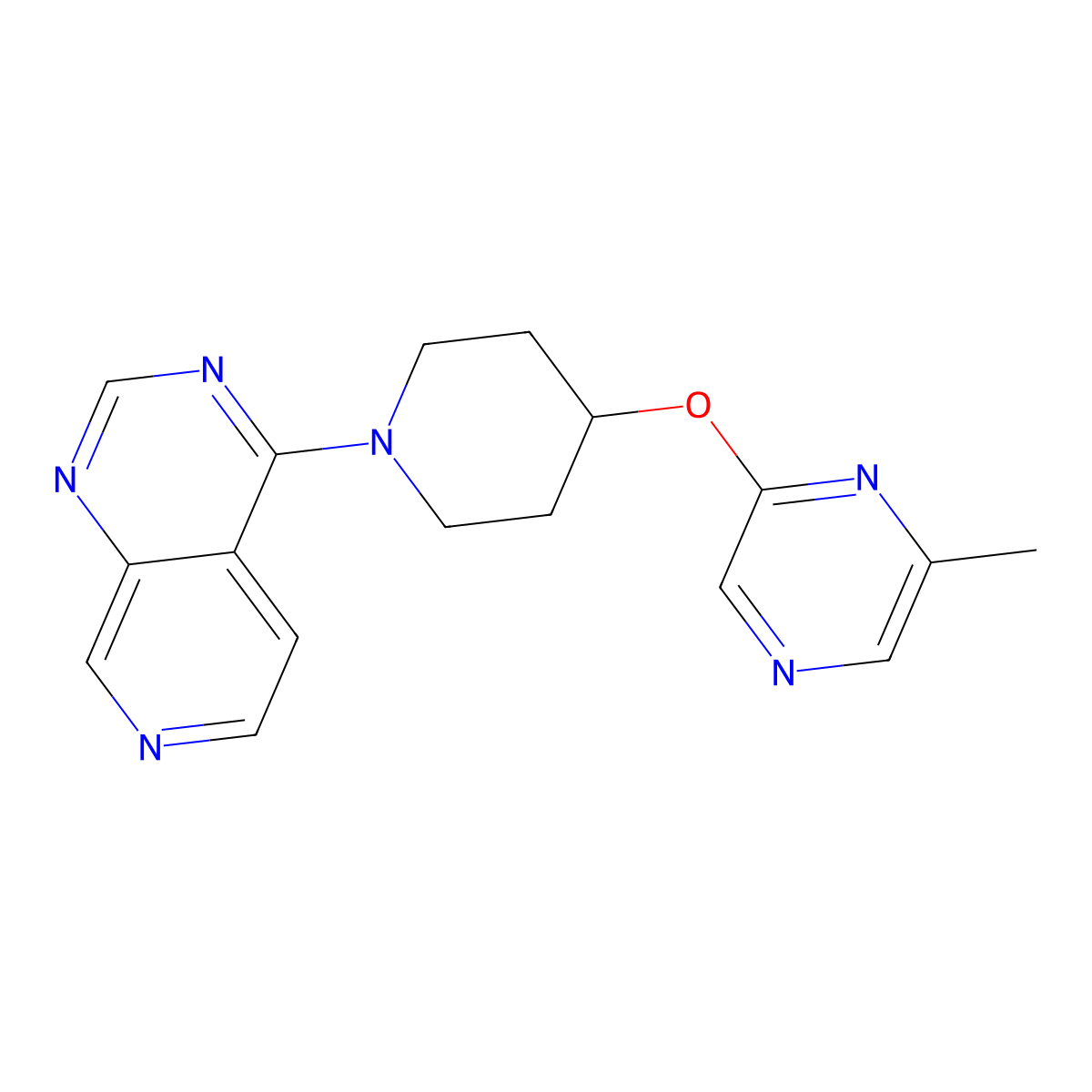 2-Methyl-6-[(1-{pyrido[3,4-d]pyrimidin-4-yl}piperidin-4-yl)oxy]pyrazine molecular structure, CAS 3030865-94-9