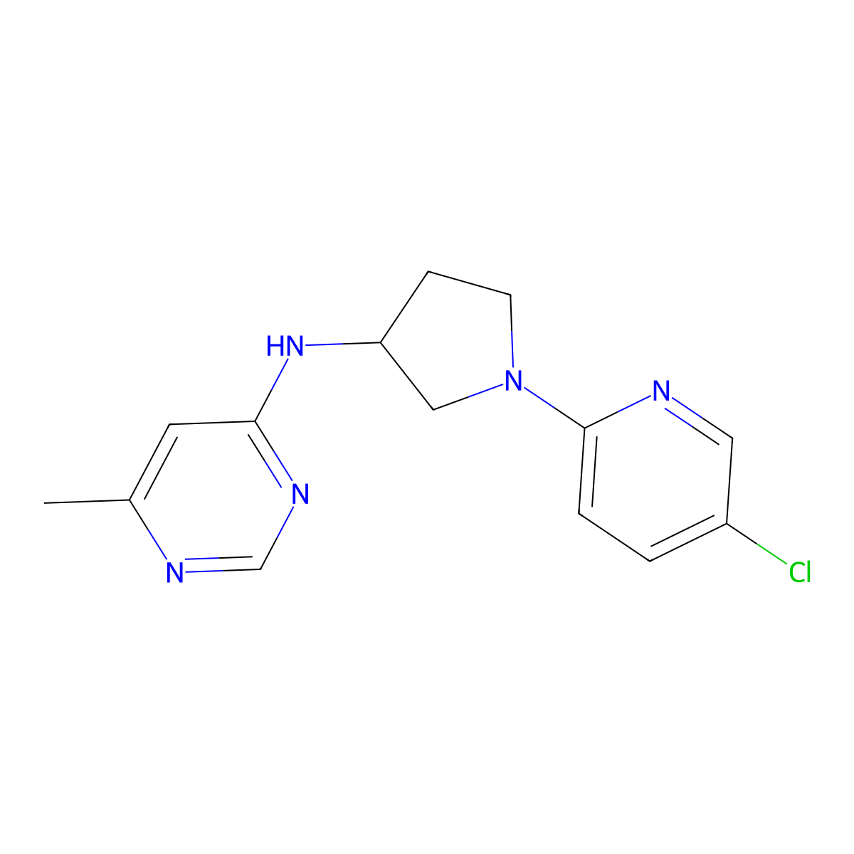 N-[1-(5-chloropyridin-2-yl)pyrrolidin-3-yl]-6-methylpyrimidin-4-amine molecular structure, CAS 3030865-95-0